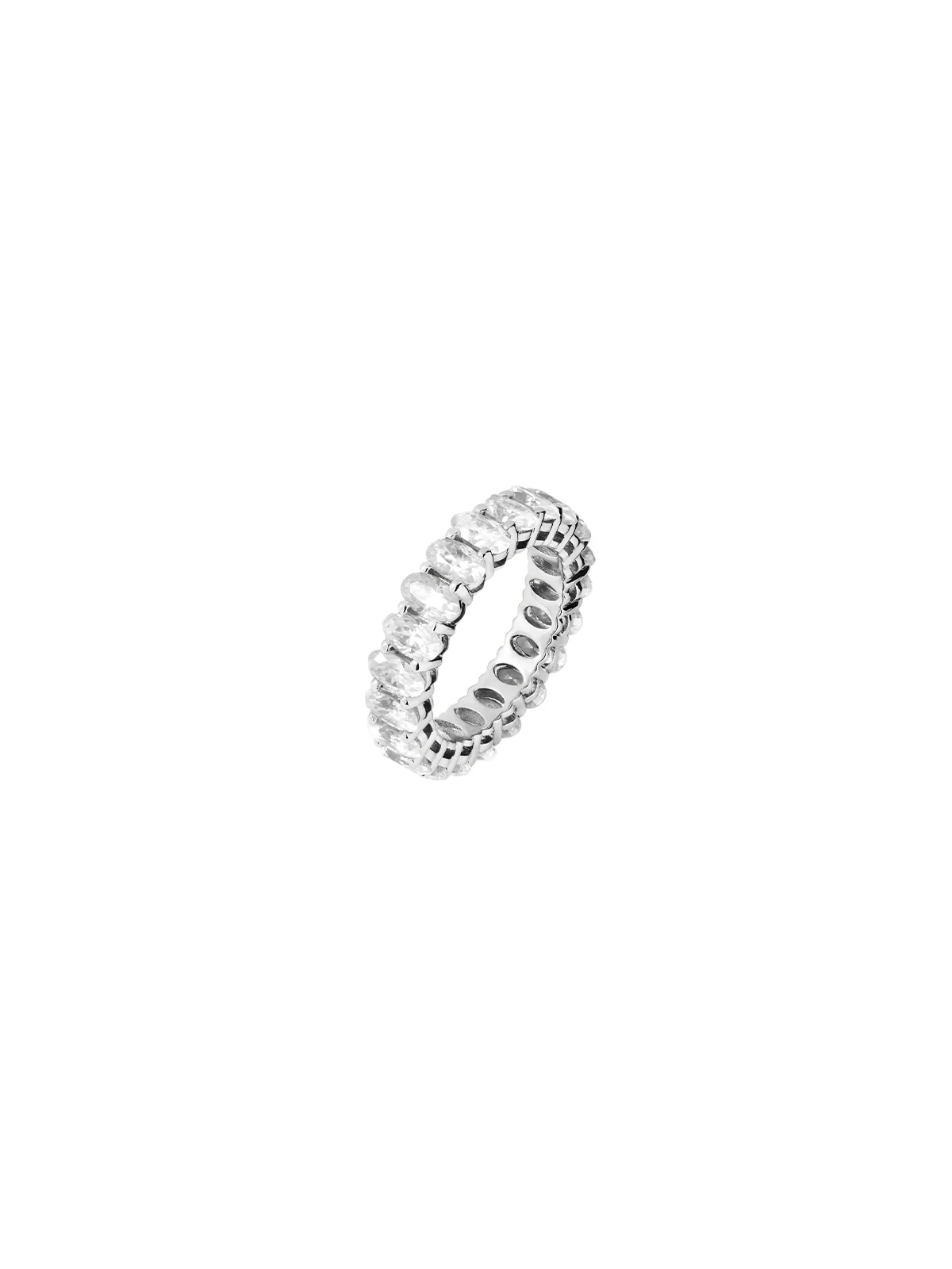 OVAL CUT ETERNITY BAND IN MOISSANITE, STERLING SILVER - Image 2