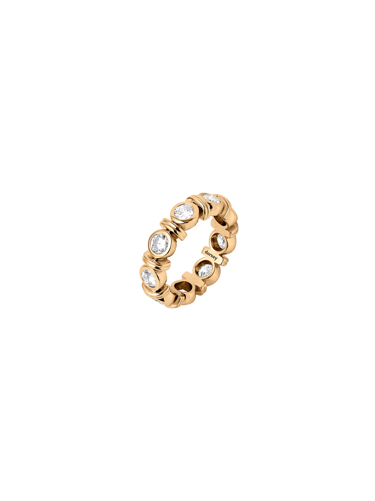 14K PETITE RHEN ROUND-CUT RING IN LAB DIAMOND, 14K YELLOW GOLD - Image 2