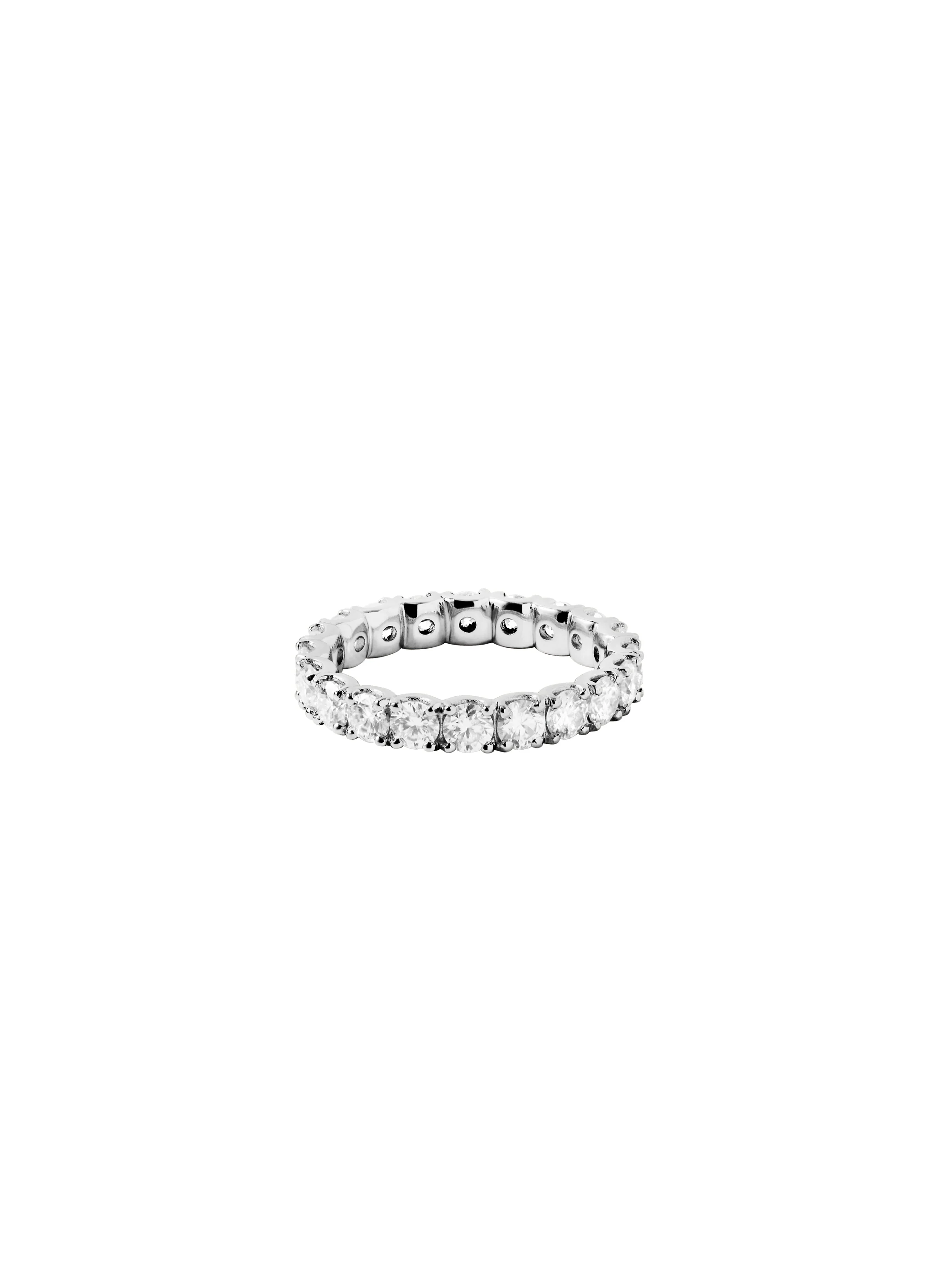 ROUND CUT ETERNITY BAND IN MOISSANITE, STERLING SILVER