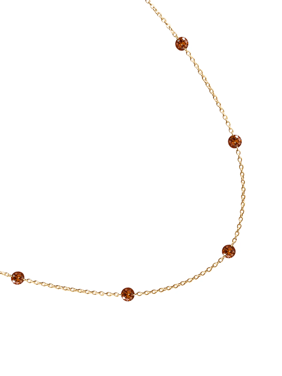 14K ROUND-CUT FLOATING NECKLACE IN COGNAC LAB DIAMOND, 14K YELLOW GOLD - Image 2