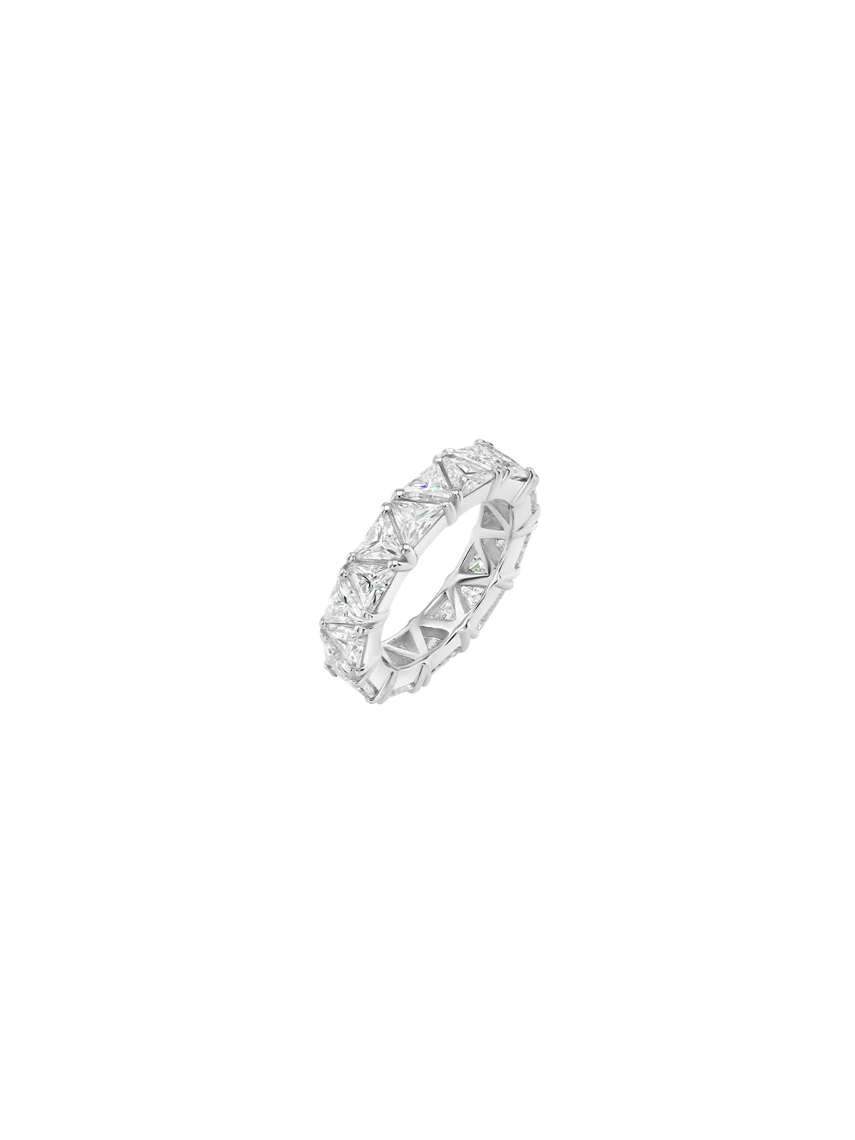 14K THEODORA TRILLION-CUT ETERNITY BAND IN LAB DIAMOND, 14K WHITE GOLD - Image 2