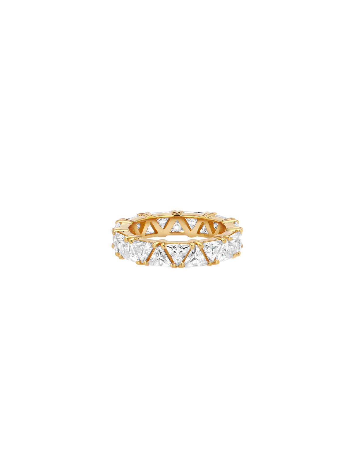 14K THEODORA TRILLION-CUT ETERNITY BAND IN LAB DIAMOND, 14K YELLOW GOLD