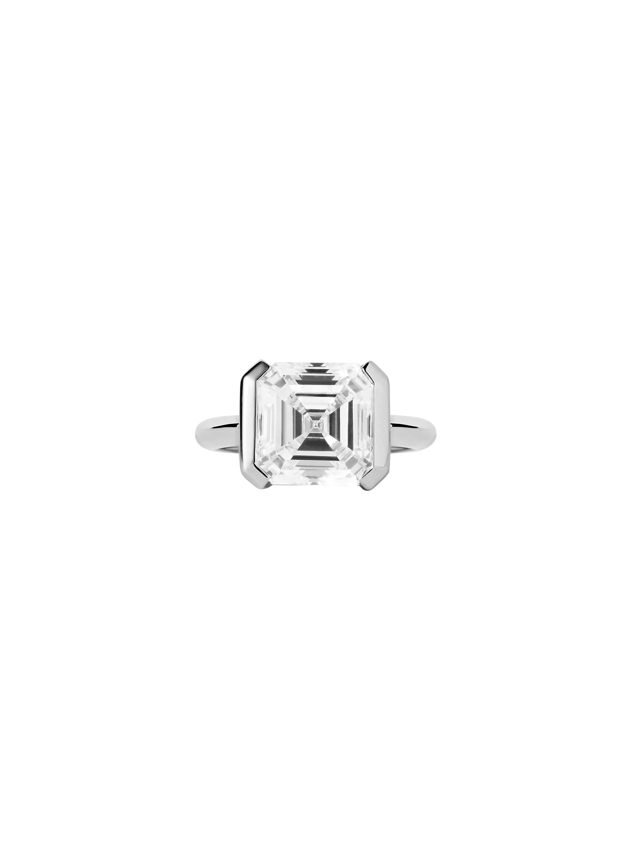 14K INÈS ASSCHER-CUT RING IN LAB DIAMOND, 14K WHITE GOLD