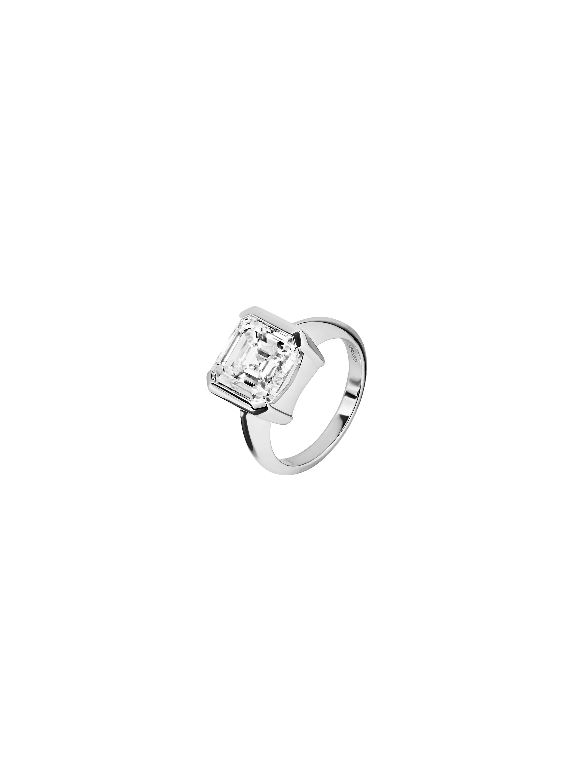 14K INÈS ASSCHER-CUT RING IN LAB DIAMOND, 14K WHITE GOLD - Image 2