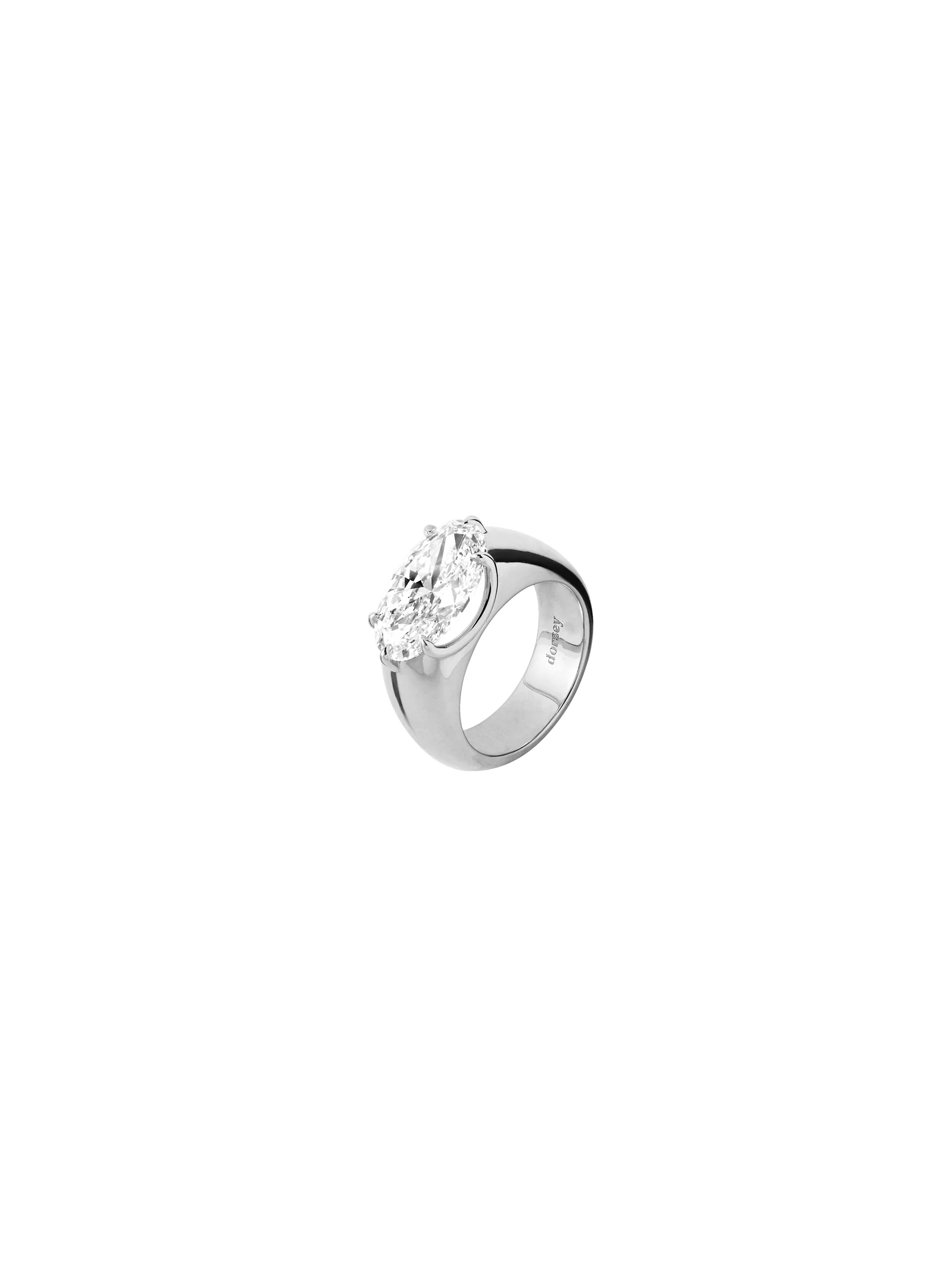 14K RHYS OVAL-CUT PINKY RING IN LAB DIAMOND, 14K WHITE GOLD - Image 2