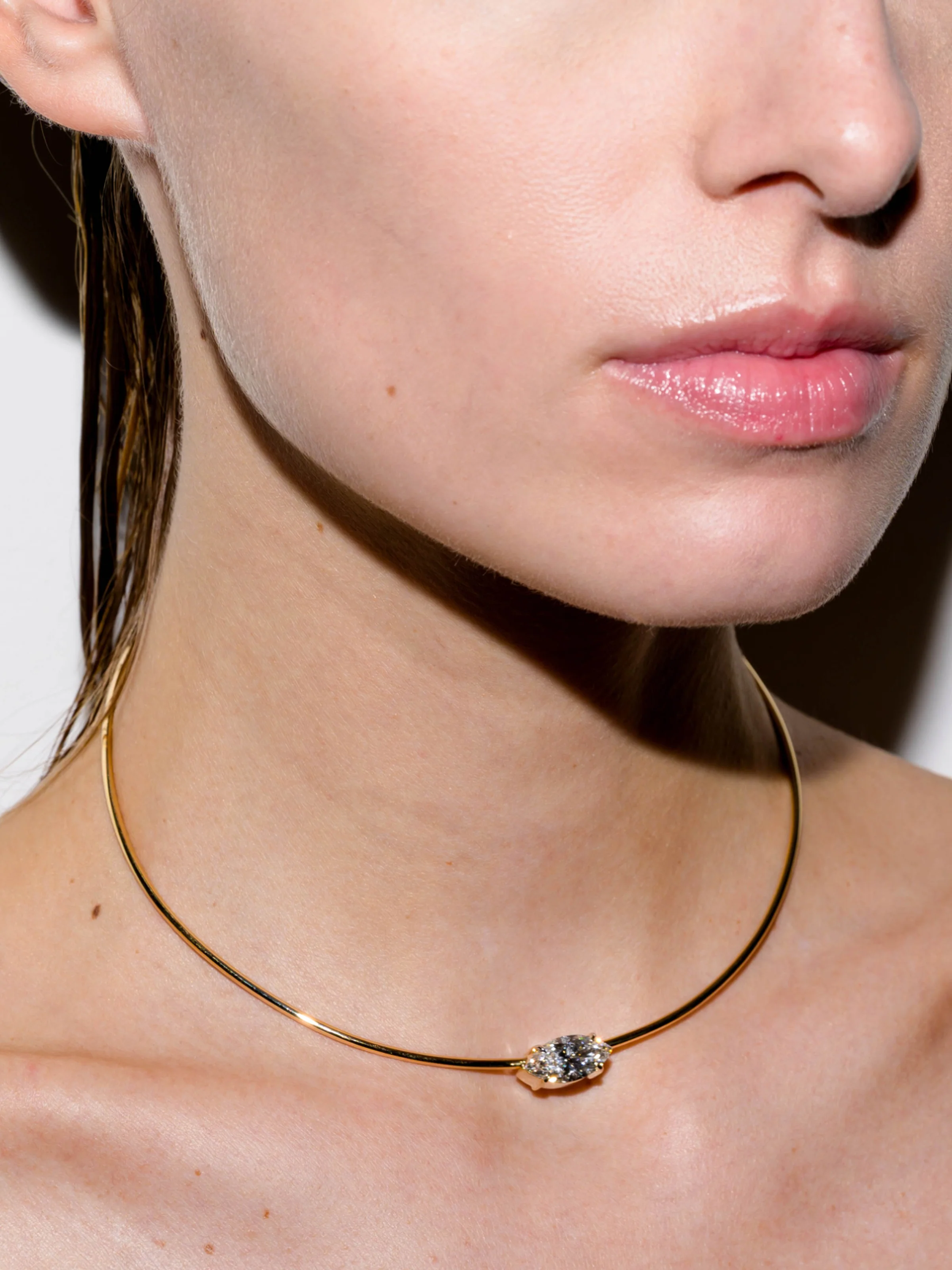 14K ROWE MARQUISE-CUT COLLAR IN 3 CTS LAB DIAMOND, 14K WHITE GOLD - Image 3