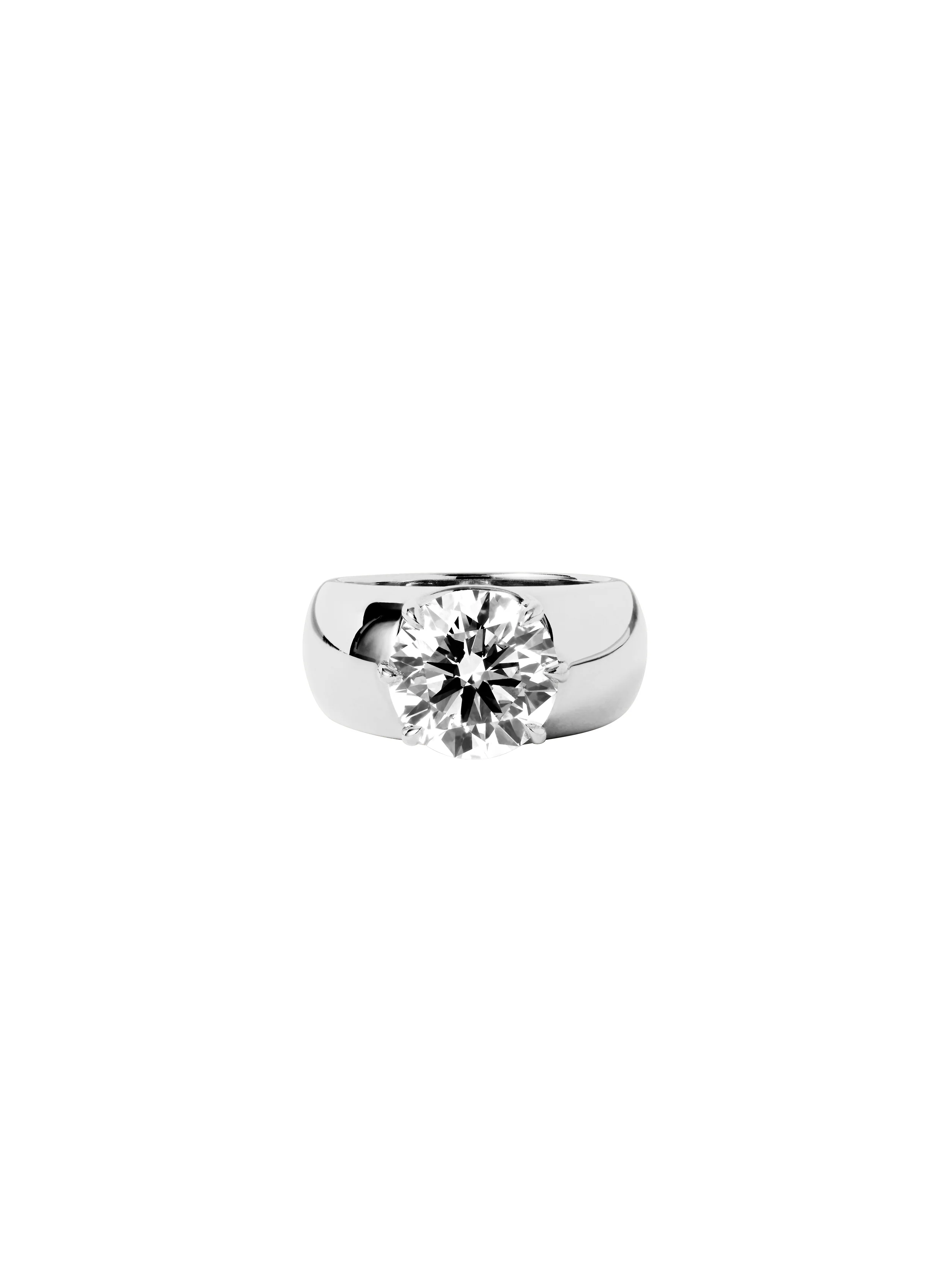14K RHYS ROUND-CUT PINKY RING IN LAB DIAMOND, 14K WHITE GOLD