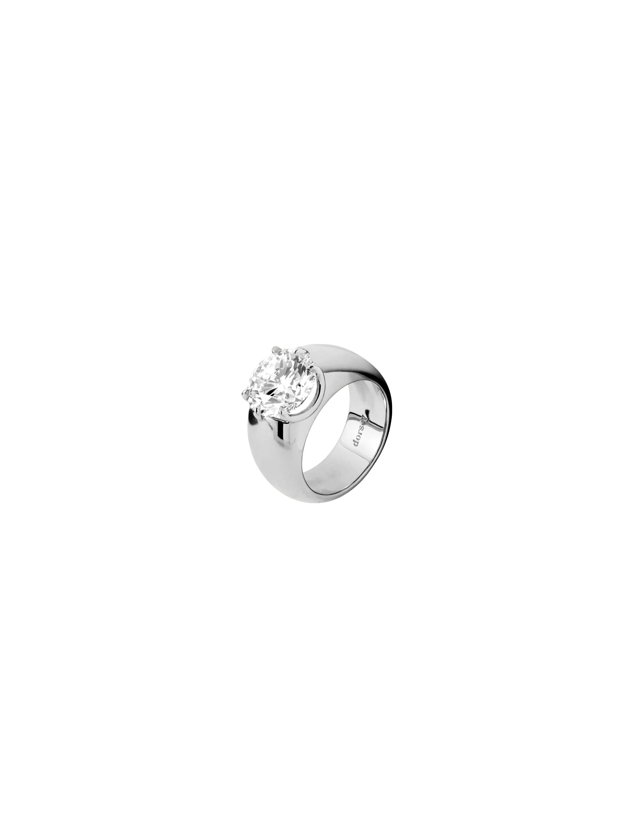 14K RHYS ROUND-CUT PINKY RING IN LAB DIAMOND, 14K WHITE GOLD - Image 2