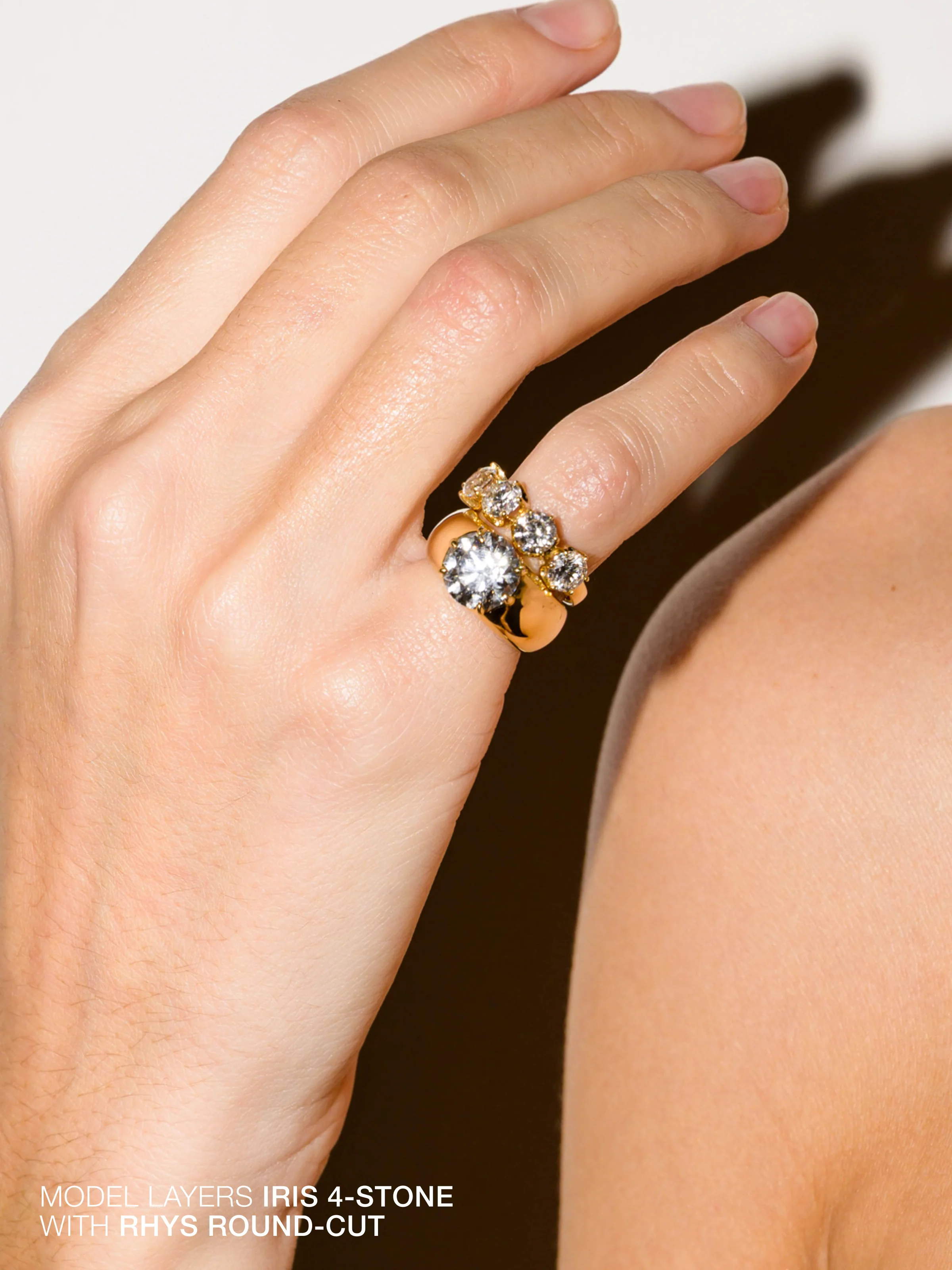 14K RHYS ROUND-CUT PINKY RING IN LAB DIAMOND, 14K YELLOW GOLD - Image 4