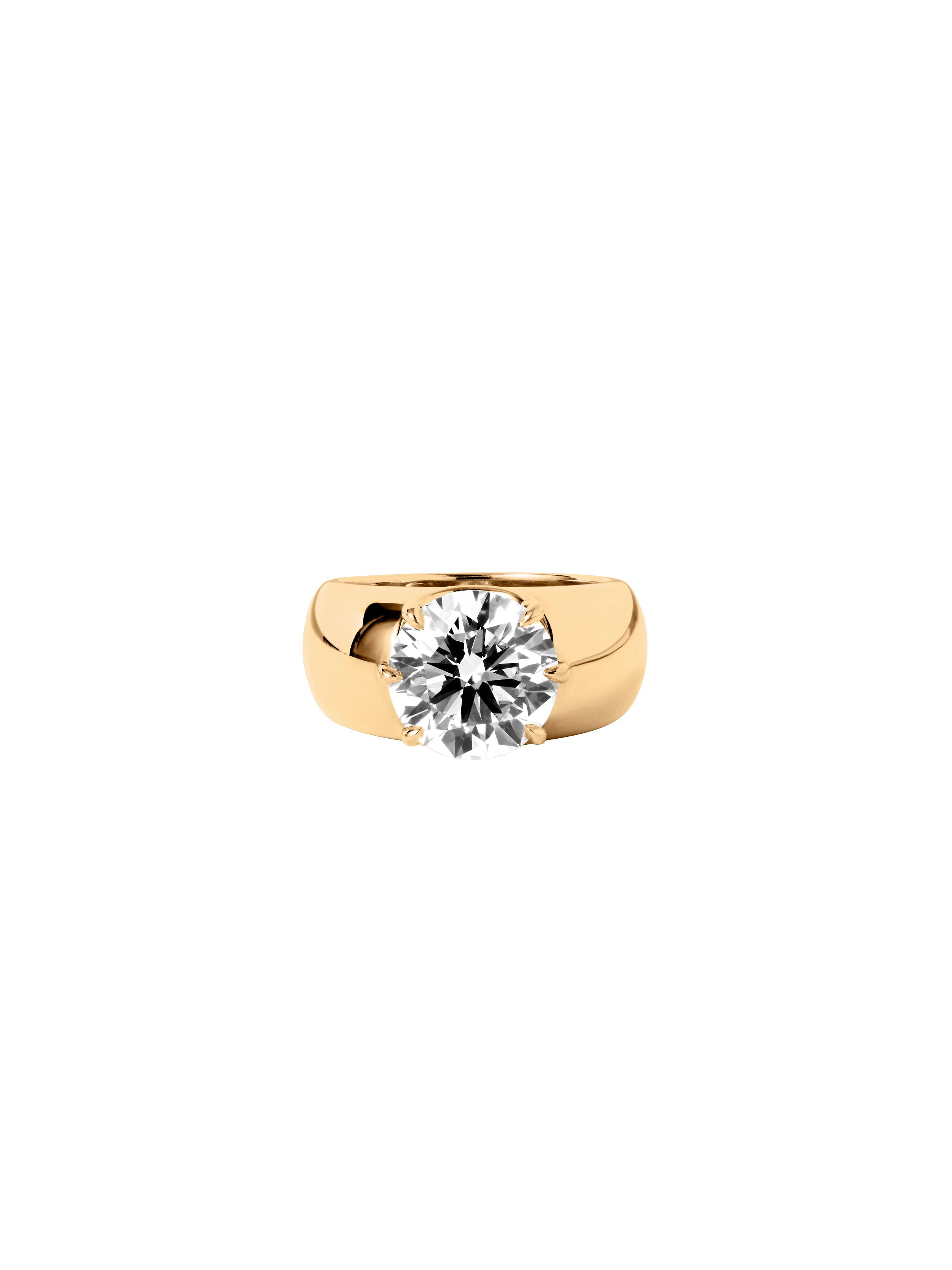 14K RHYS ROUND-CUT PINKY RING IN LAB DIAMOND, 14K YELLOW GOLD