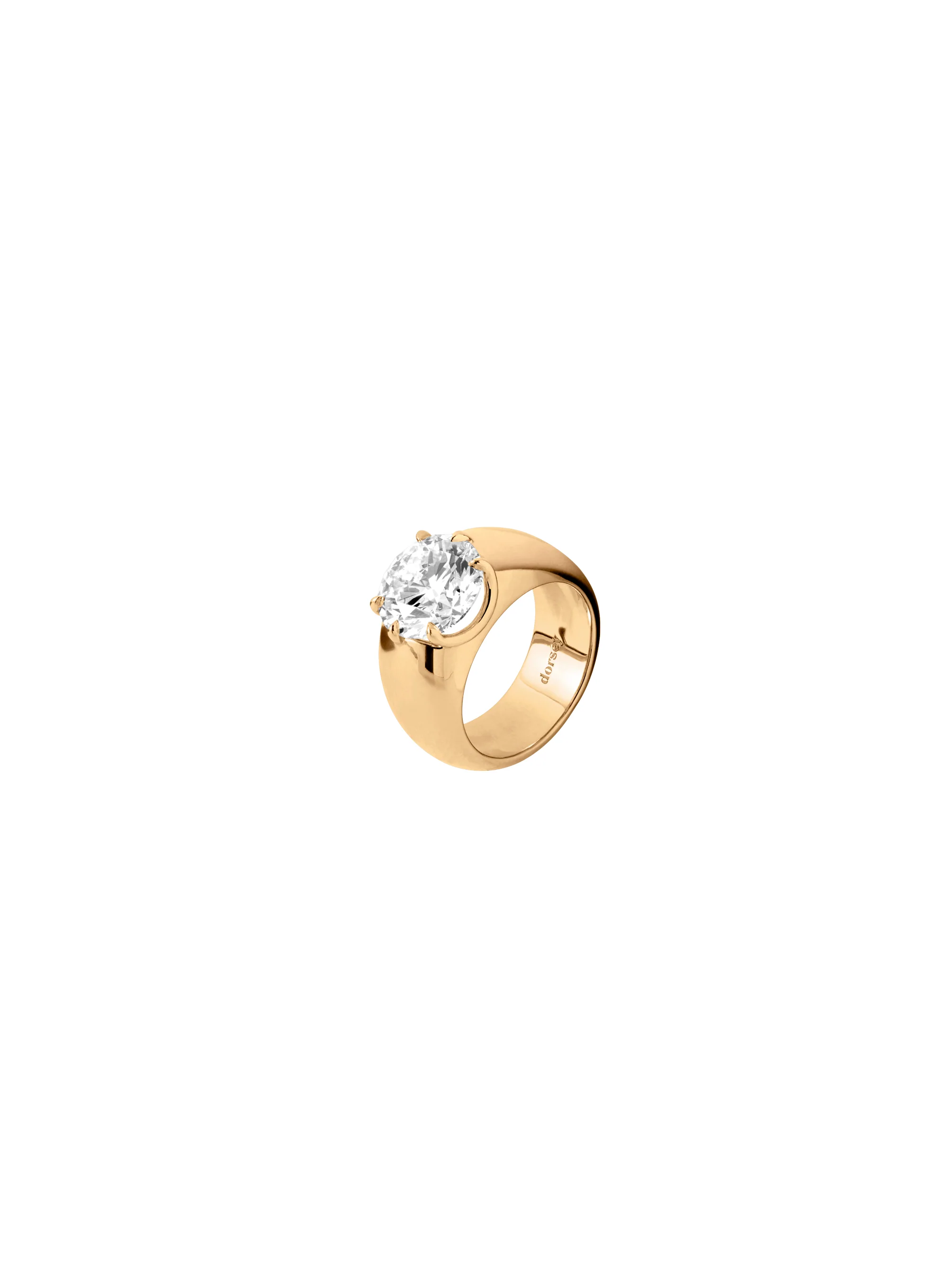 14K RHYS ROUND-CUT PINKY RING IN LAB DIAMOND, 14K YELLOW GOLD - Image 2