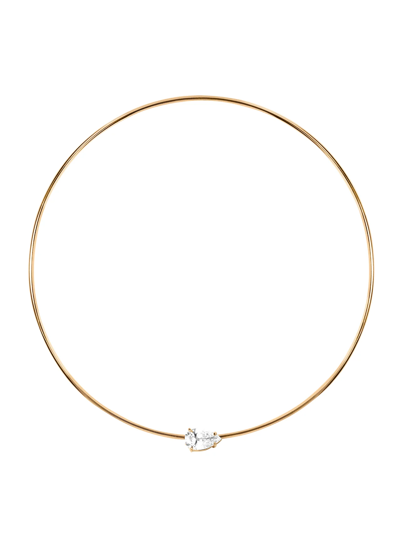 14K ROWE PEAR-CUT COLLAR IN 3 CTS LAB DIAMOND, 14K YELLOW GOLD
