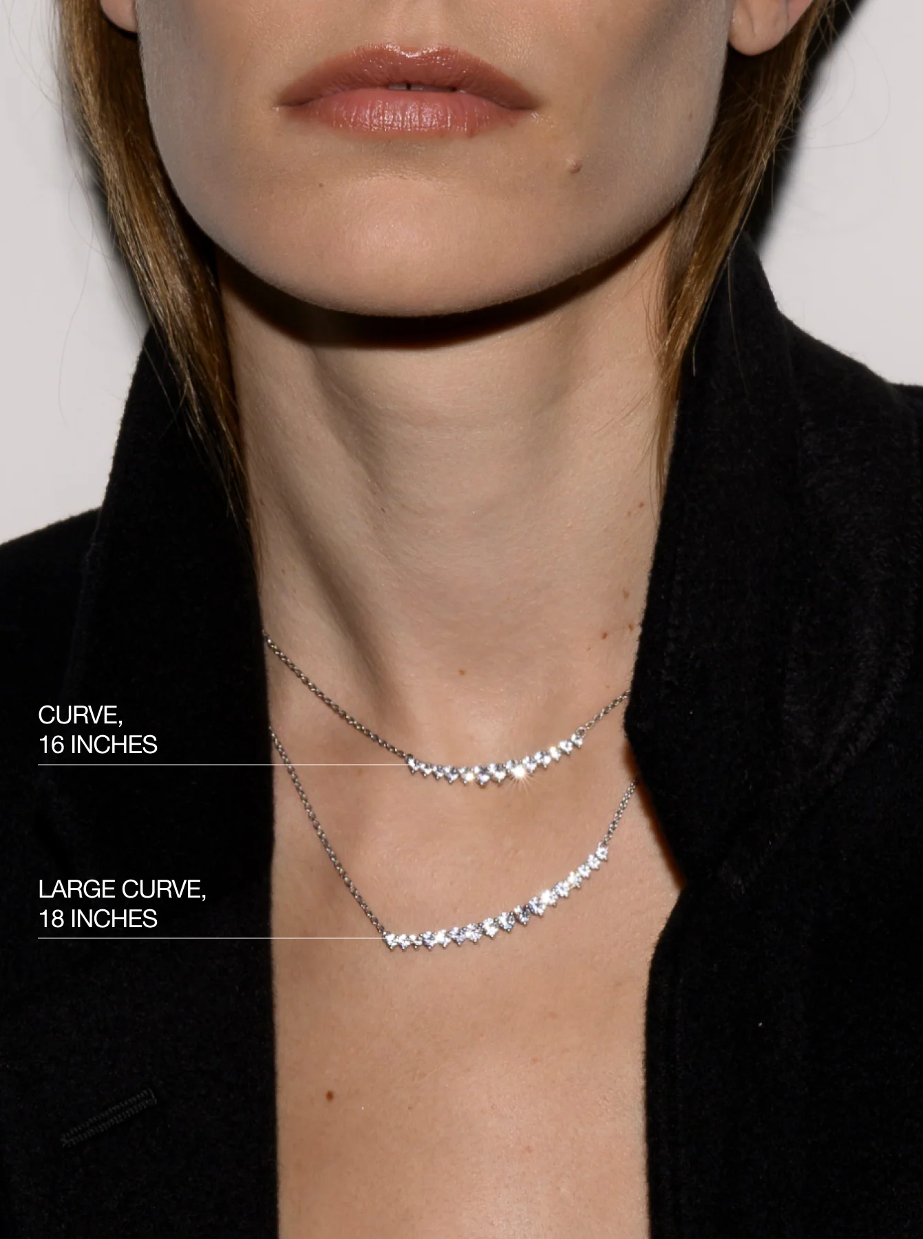 CURVE NECKLACE IN LAB EMERALD WITH LAB DIAMOND, 18K GOLD VERMEIL - Image 4