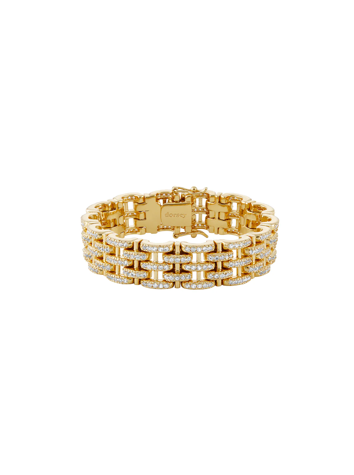 BENEDETTA BRACELET IN LAB WHITE SAPPHIRE, 18K GOLD COATED BRASS - Image 2
