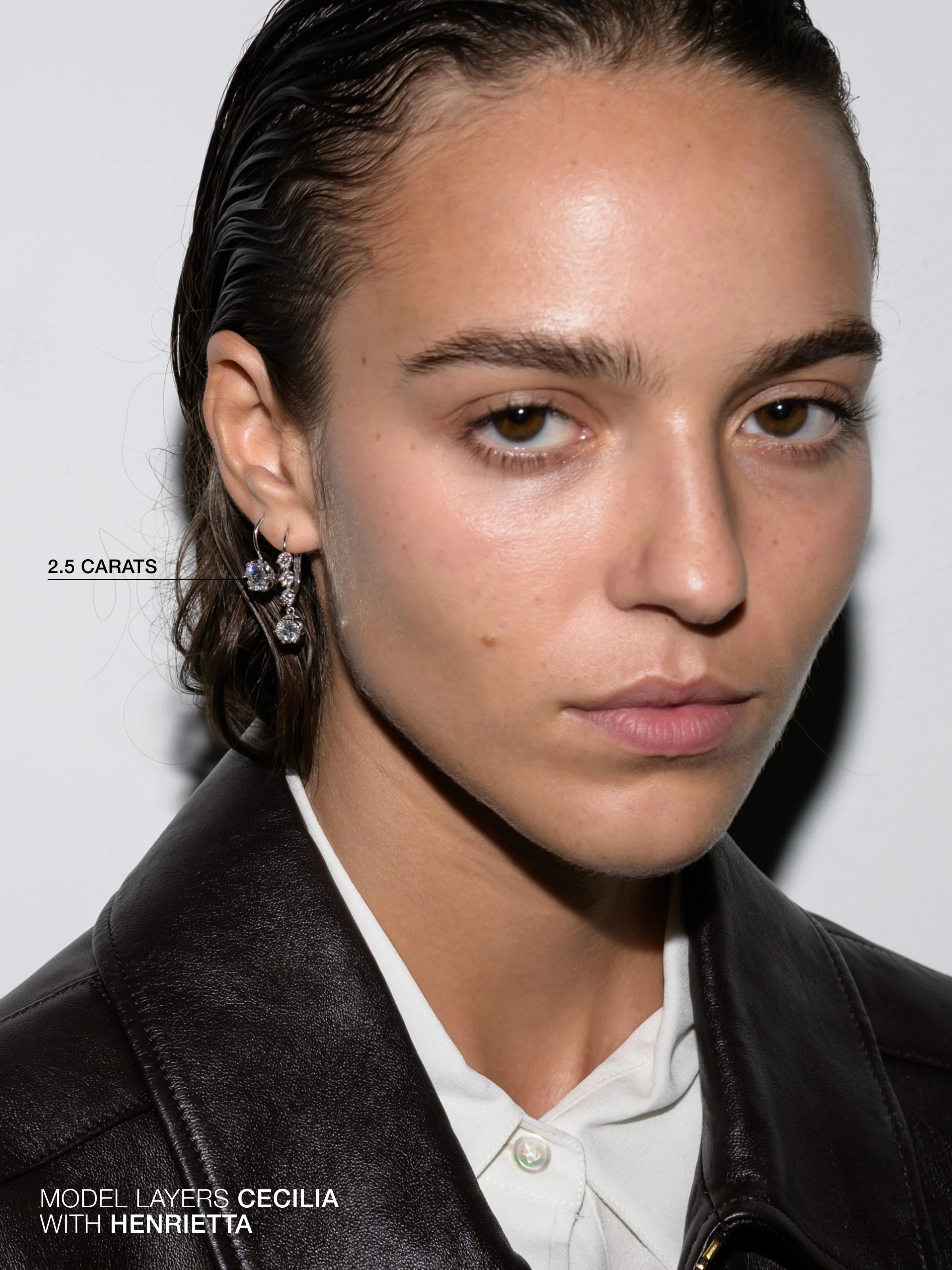 CECILIA EARRINGS IN MOISSANITE, 18K GOLD VERMEIL - Image 4