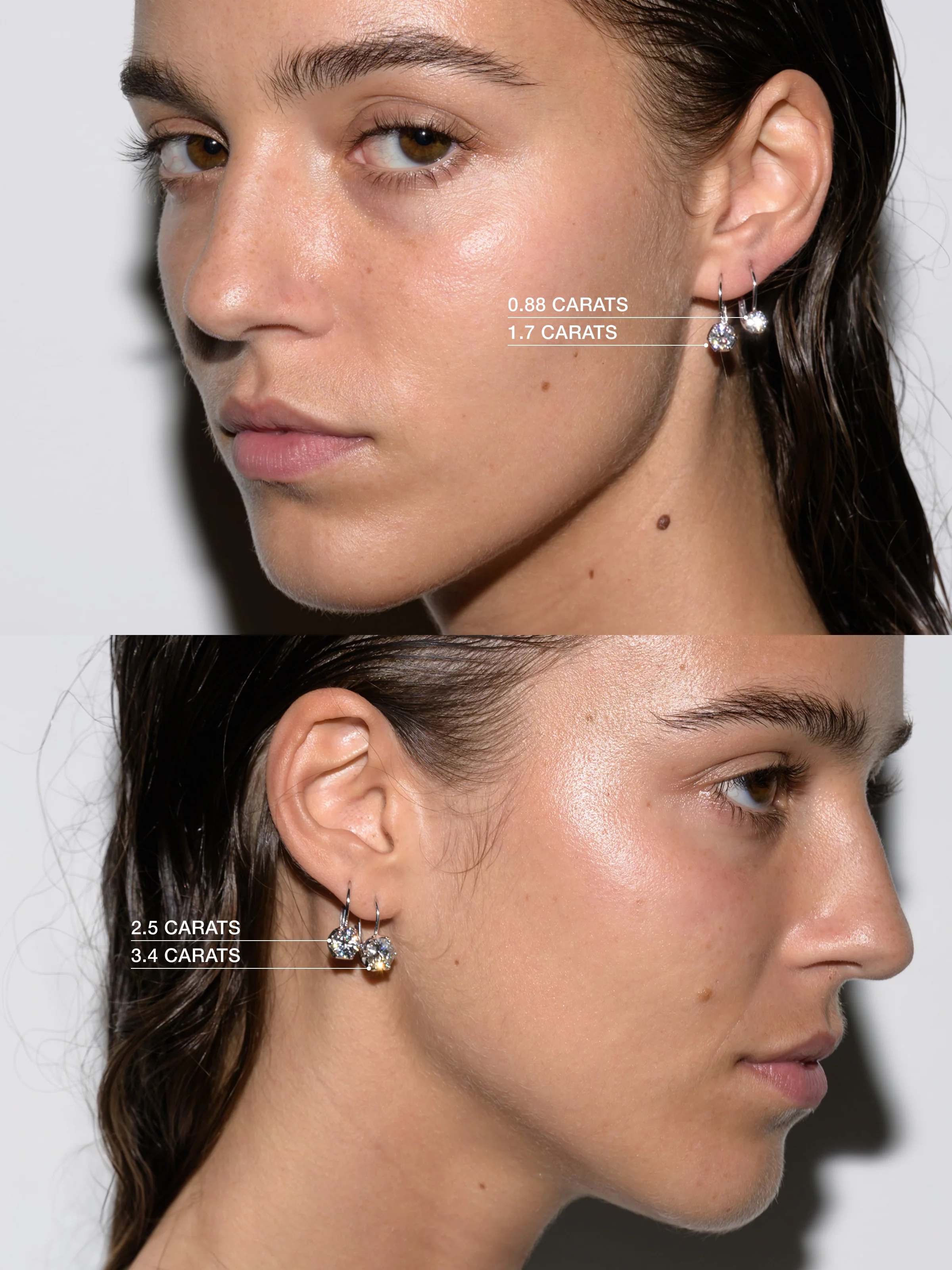 CECILIA EARRINGS IN MOISSANITE, STERLING SILVER - Image 3