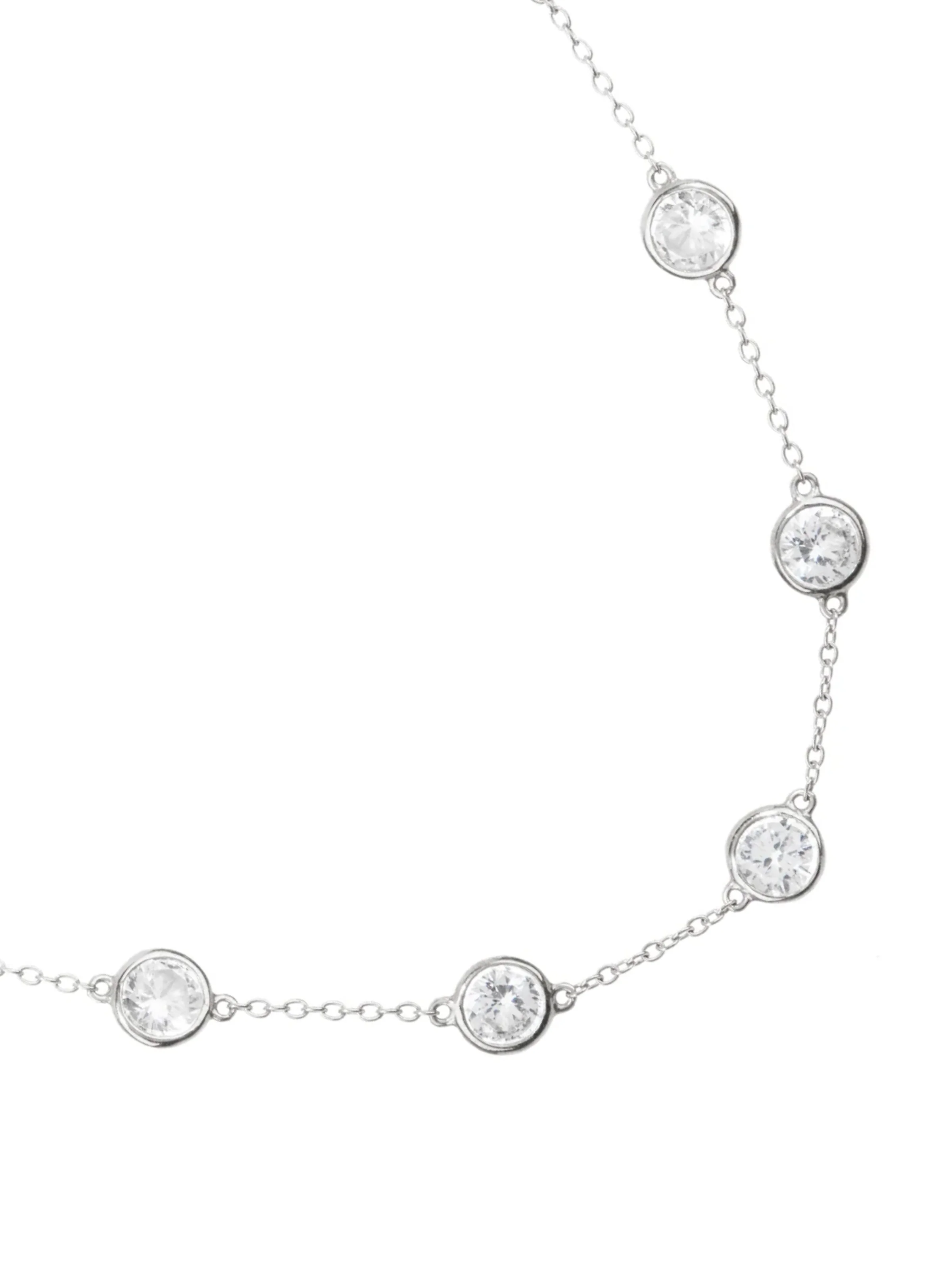 CLEMENCE NECKLACE IN 7.50 CTS LAB WHITE SAPPHIRE, STERLING SILVER - Image 2