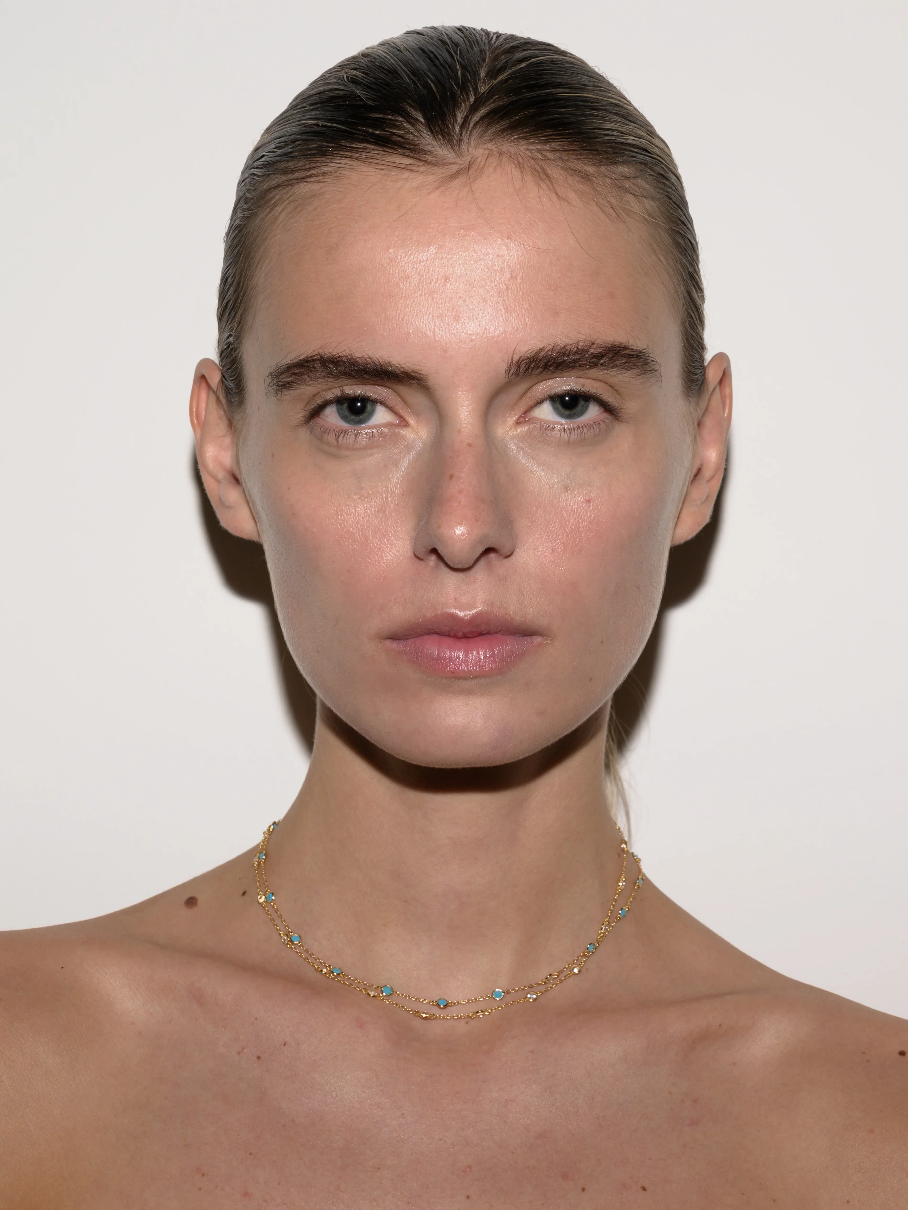 CLEMENCE NECKLACE IN NANO TURQUOISE WITH LAB DIAMOND, 18K GOLD VERMEIL - Image 3
