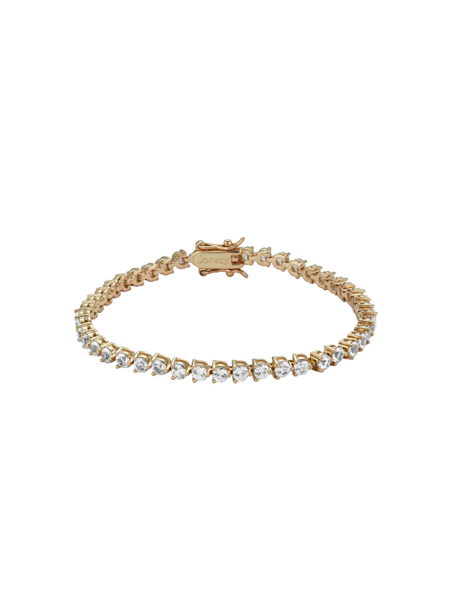 BENNINGTON RIVIÈRE BRACELET IN LAB WHITE SAPPHIRE, 18K GOLD VERMEIL - Image 2