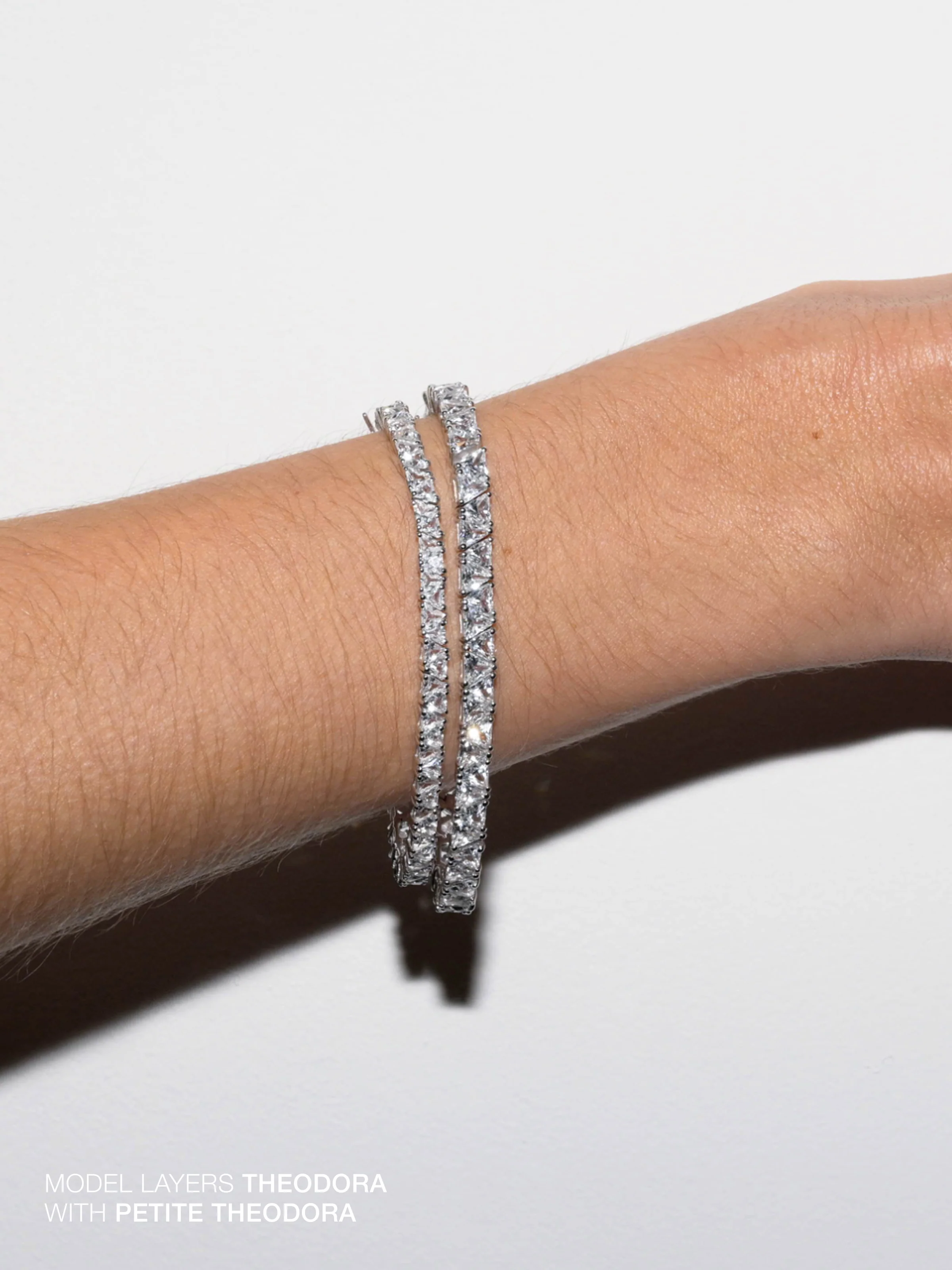THEODORA RIVIÈRE BRACELET IN LAB WHITE SAPPHIRE, STERLING SILVER - Image 3