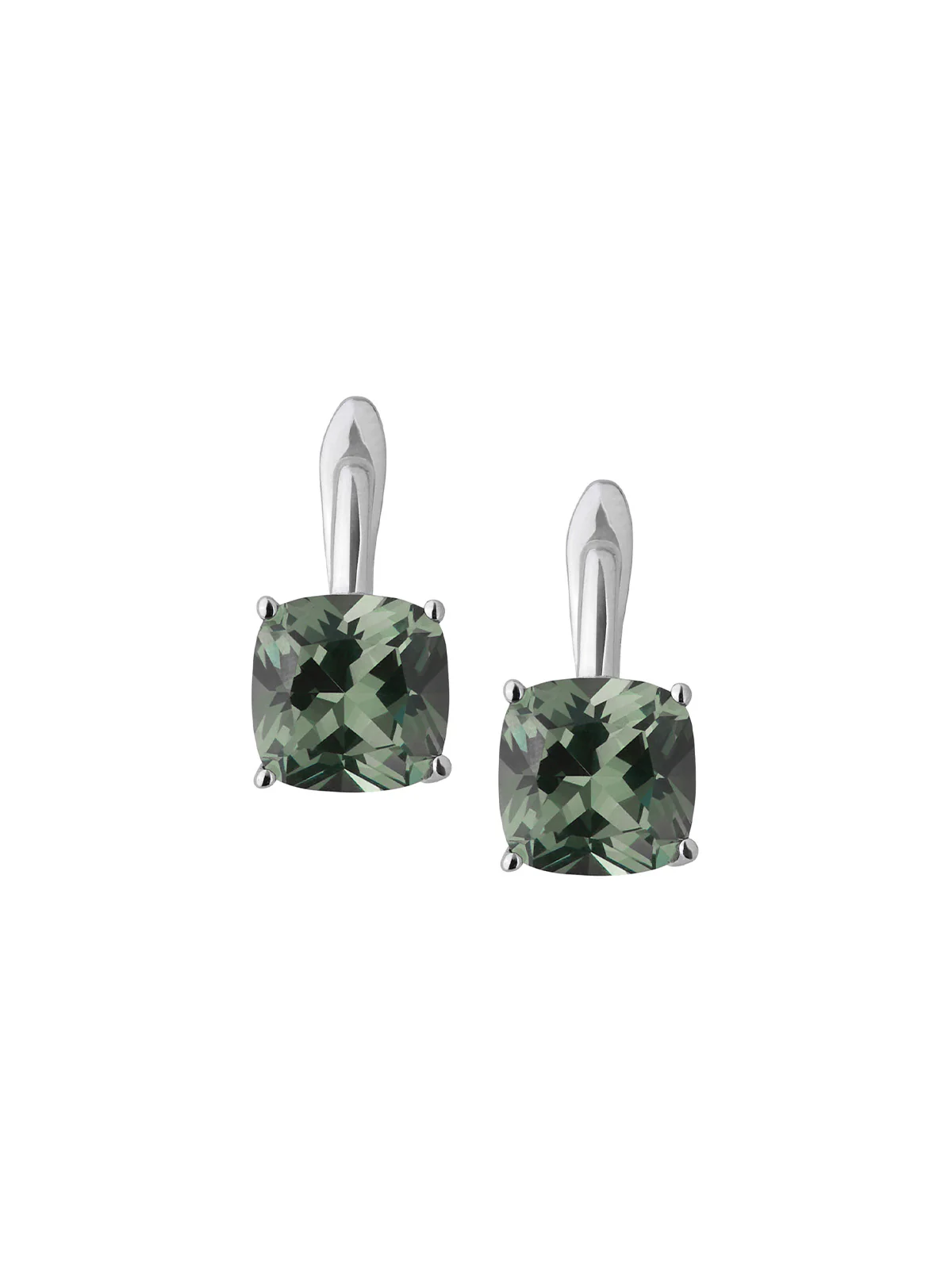 PORTER CUSHION-CUT EARRINGS IN LAB MOSS GREEN TOURMALINE, STERLING SILVER