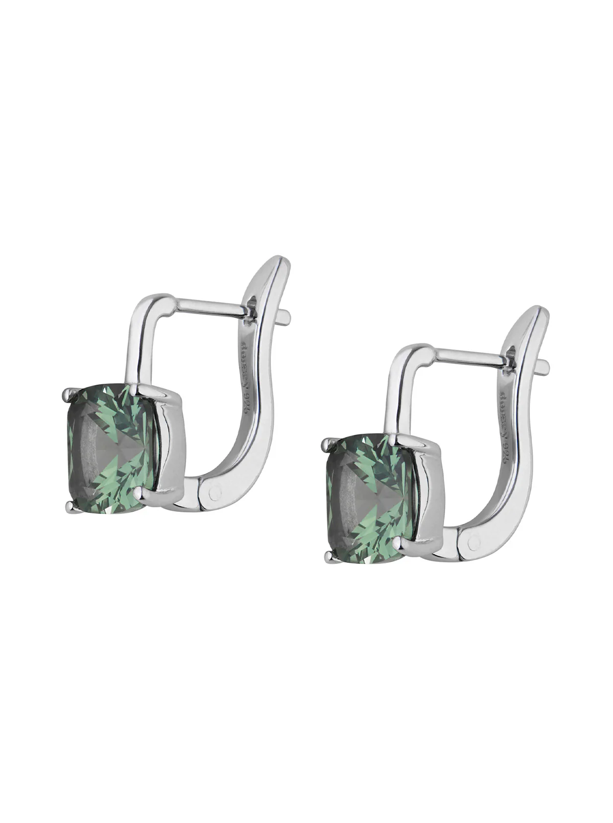 PORTER CUSHION-CUT EARRINGS IN LAB MOSS GREEN TOURMALINE, STERLING SILVER - Image 2