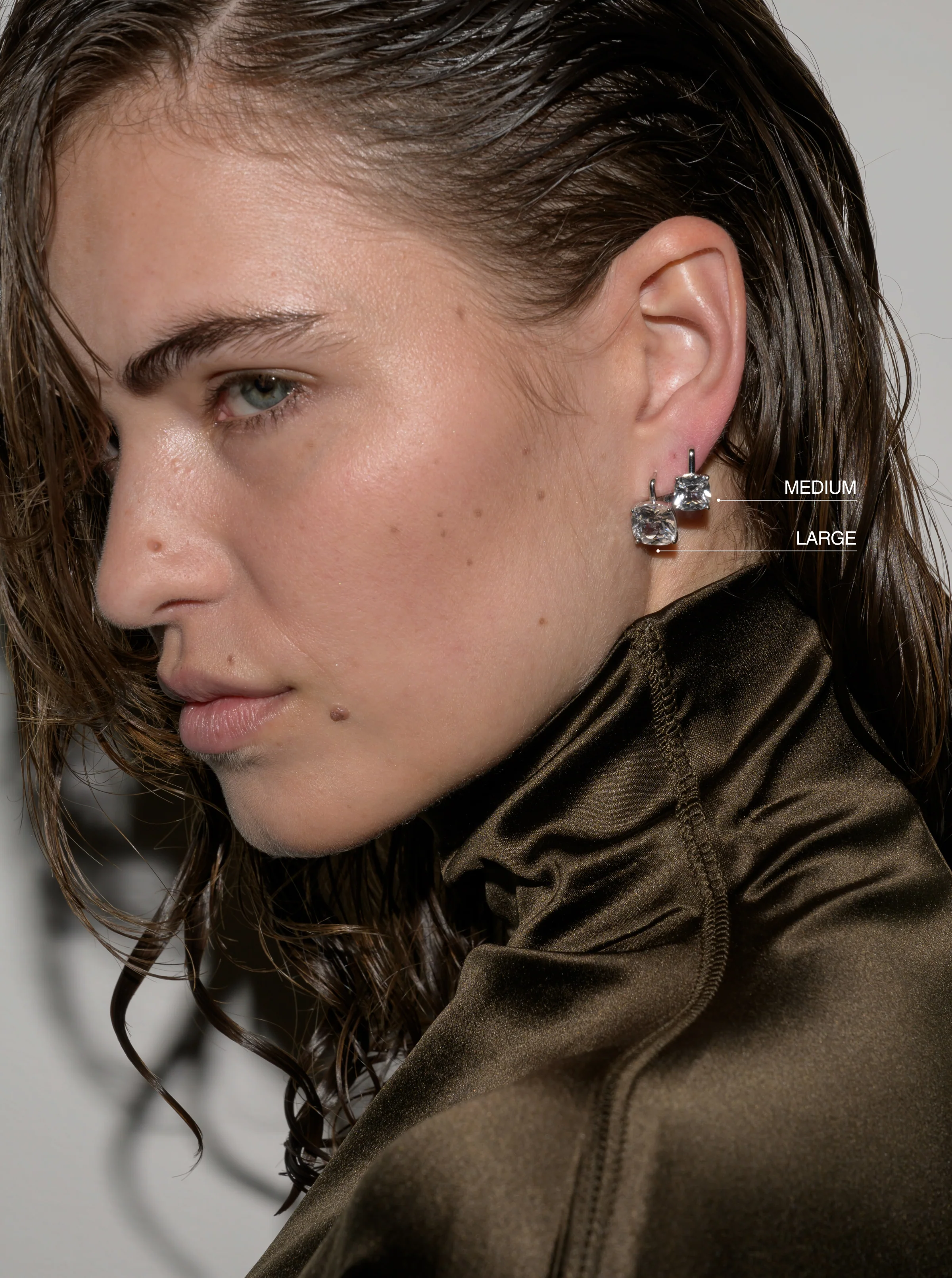 PORTER CUSHION-CUT EARRINGS IN LAB WHITE SAPPHIRE, STERLING SILVER - Image 3