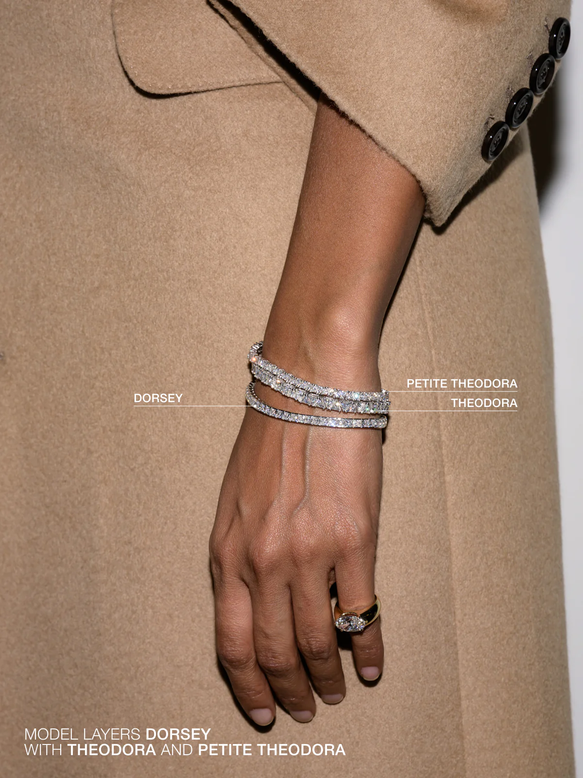 DORSEY PRINCESS-CUT RIVIÈRE BRACELET IN 3MM MOISSANITE, STERLING SILVER - Image 5