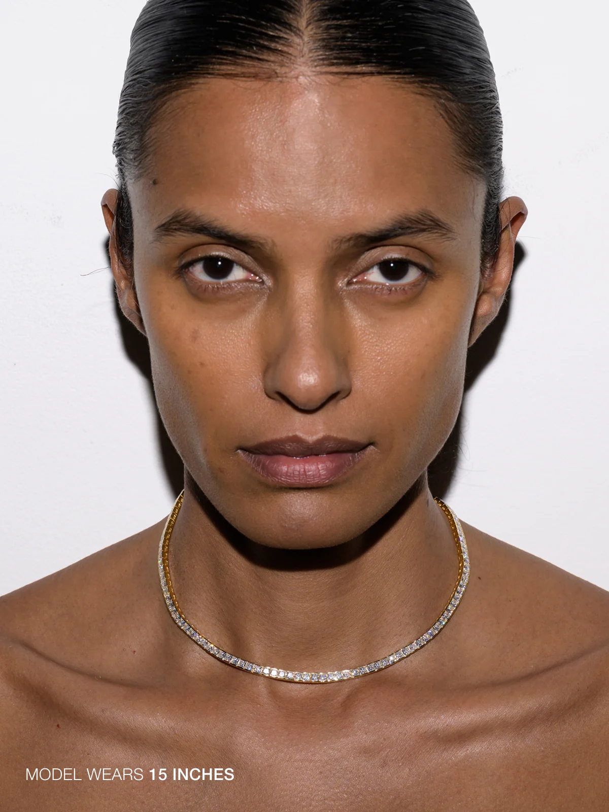 DORSEY PRINCESS-CUT RIVIÈRE NECKLACE IN MOISSANITE, 18K GOLD VERMEIL - Image 3