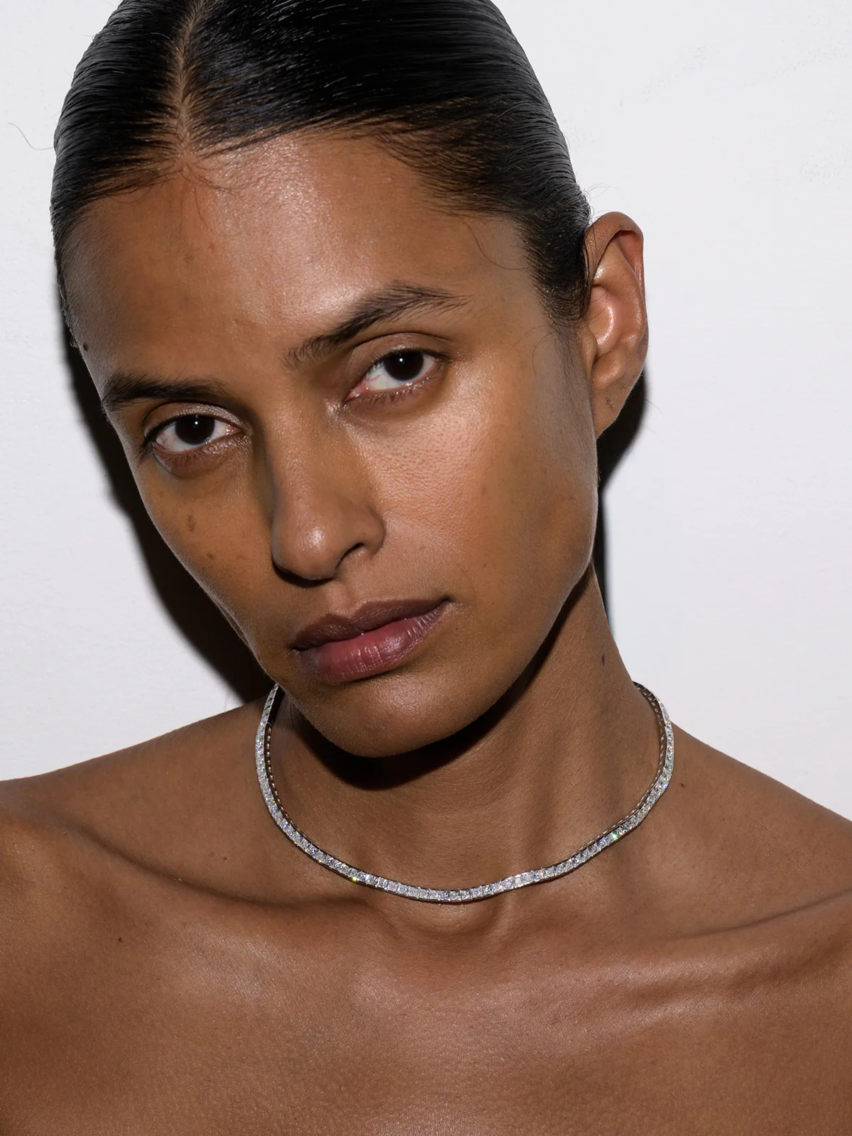DORSEY PRINCESS-CUT RIVIÈRE NECKLACE IN MOISSANITE, STERLING SILVER - Image 4