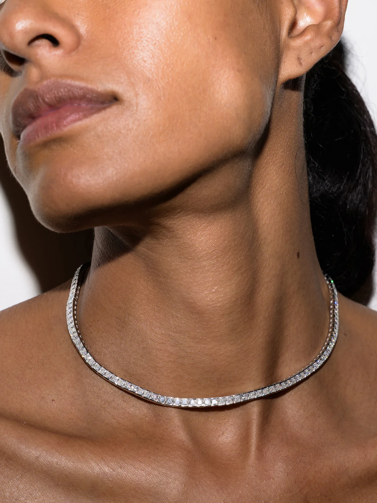 DORSEY PRINCESS-CUT RIVIÈRE NECKLACE IN MOISSANITE, STERLING SILVER - Image 5
