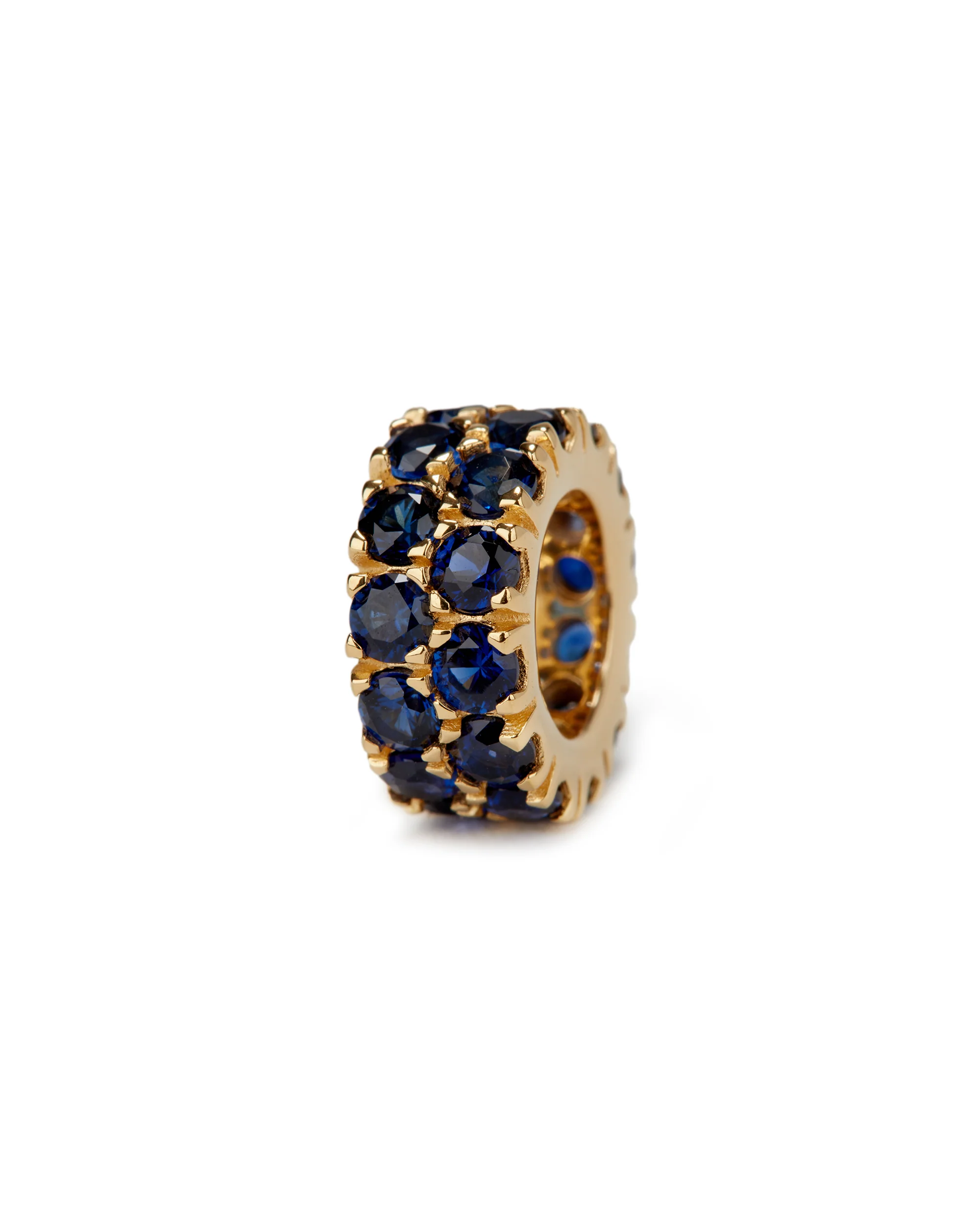 TWO-ROW RIVIÈRE PENDANT IN LAB BLUE SAPPHIRE, 18K GOLD VERMEIL - Image 2