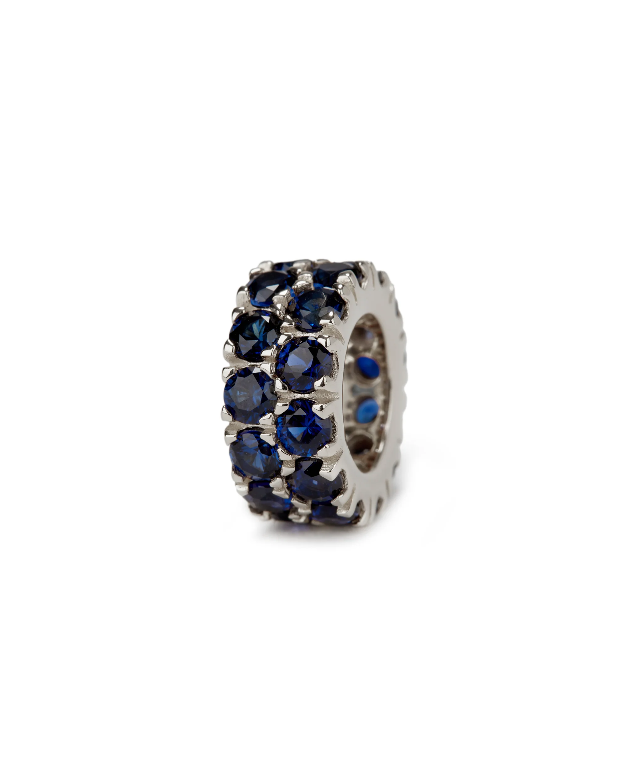 TWO-ROW RIVIÈRE PENDANT IN LAB BLUE SAPPHIRE, STERLING SILVER - Image 2