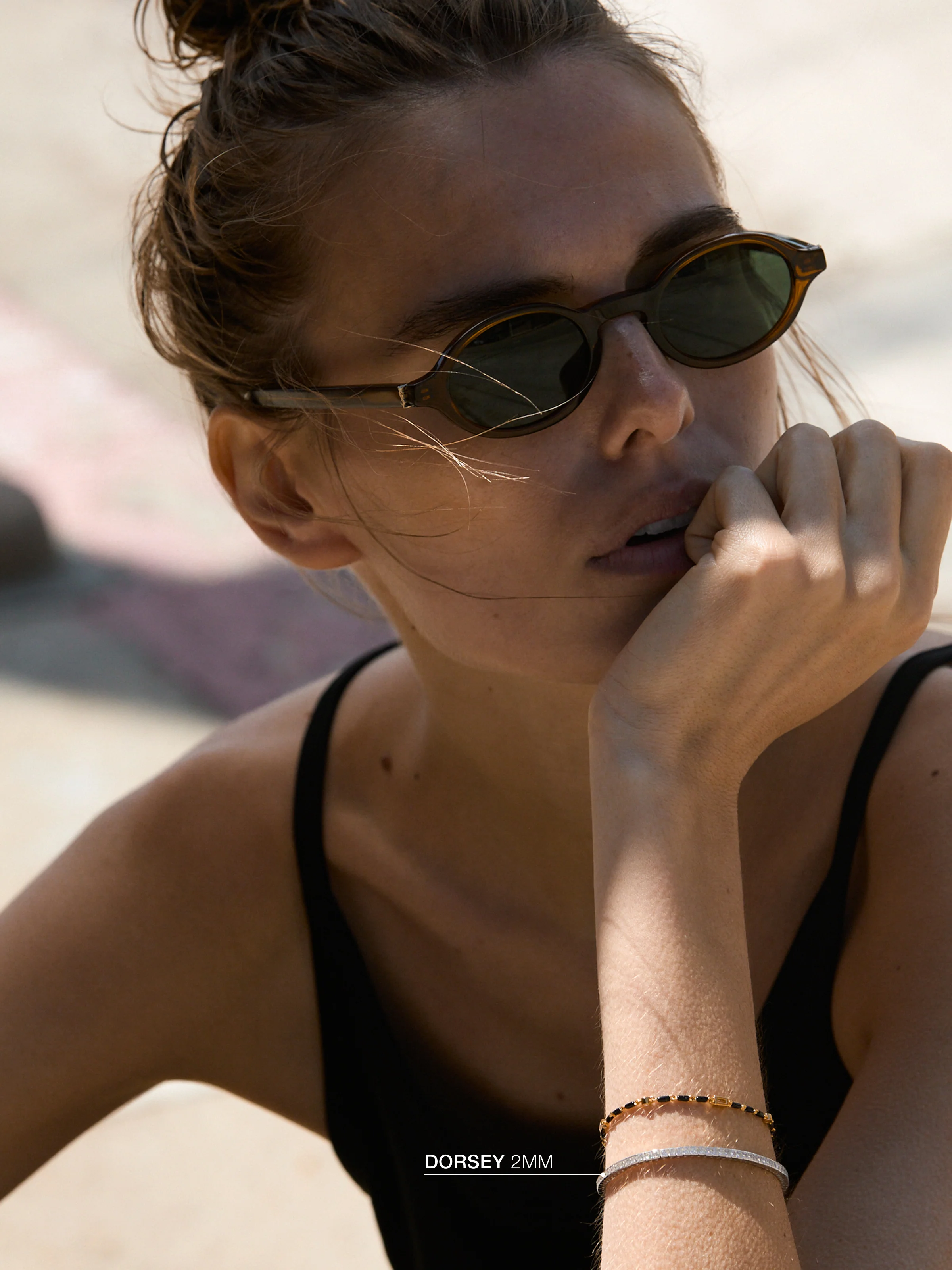 ENAMEL MOISSANITE BRACELET IN LUNE, 18K GOLD VERMEIL - Image 3