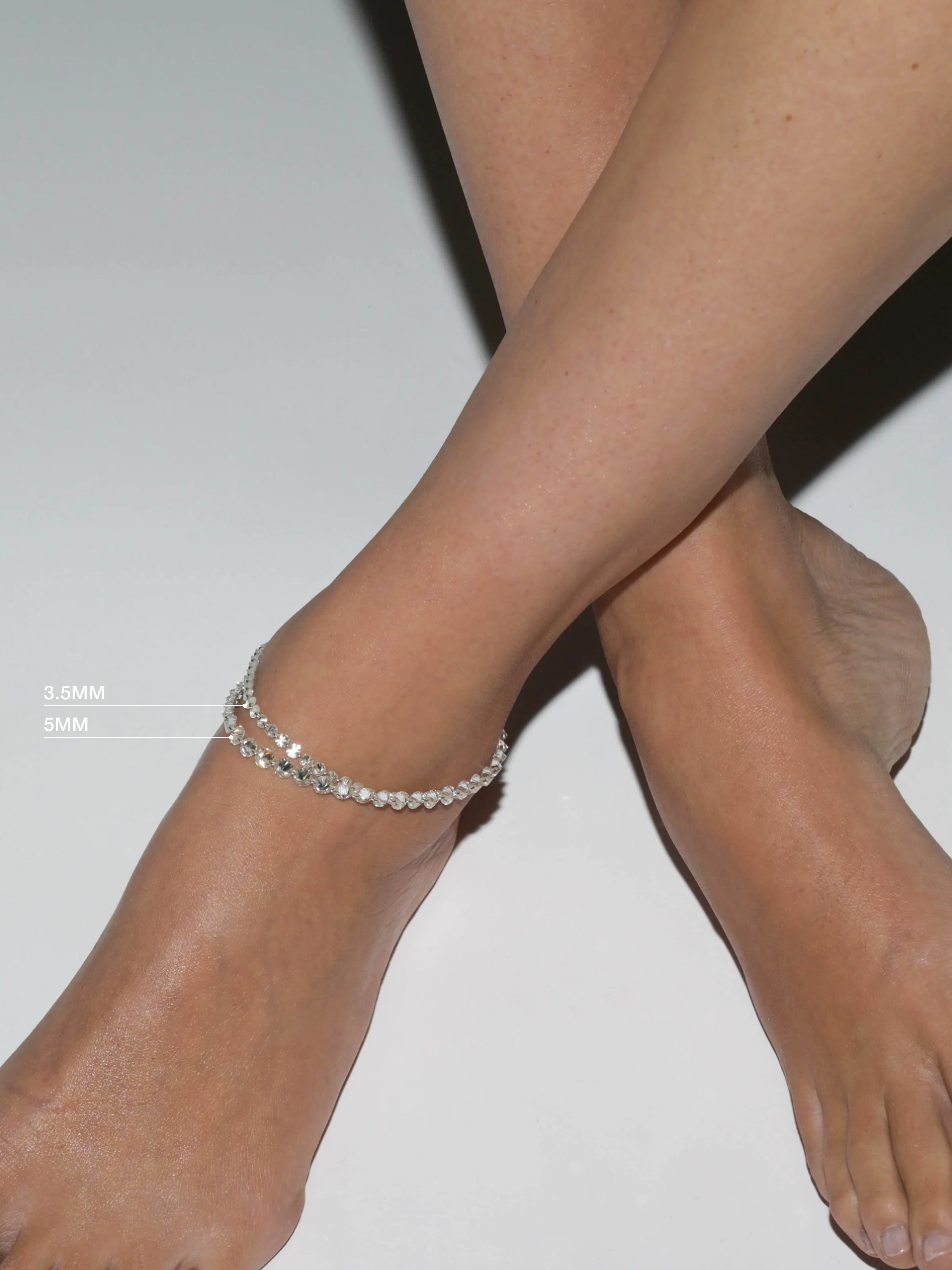 FLOATING ETERNITY ANKLET IN 5MM MOISSANITE, STERLING SILVER - Image 3