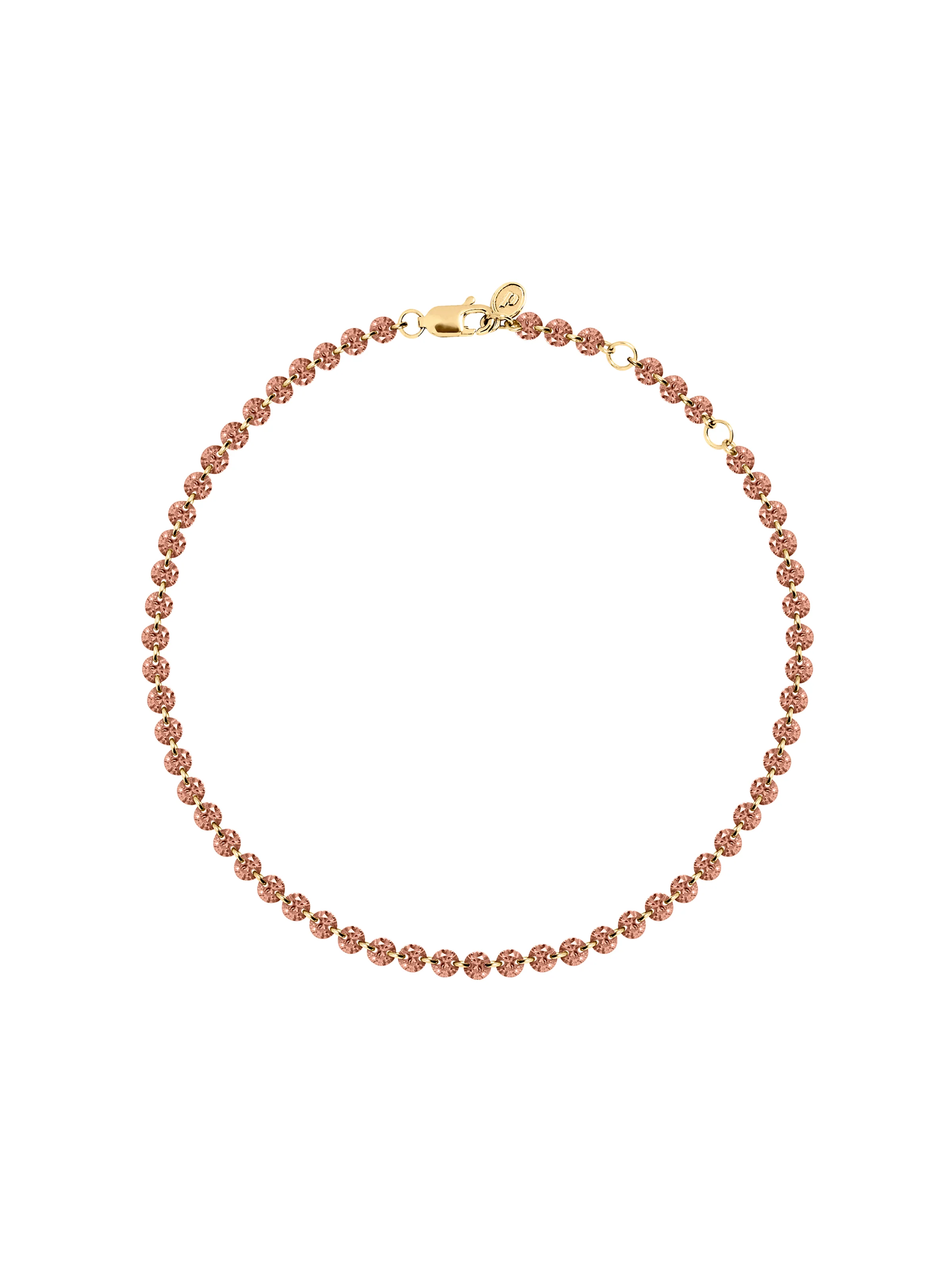 FLOATING ETERNITY ANKLET IN 3.5MM NANO MORGANITE, 18K GOLD VERMEIL