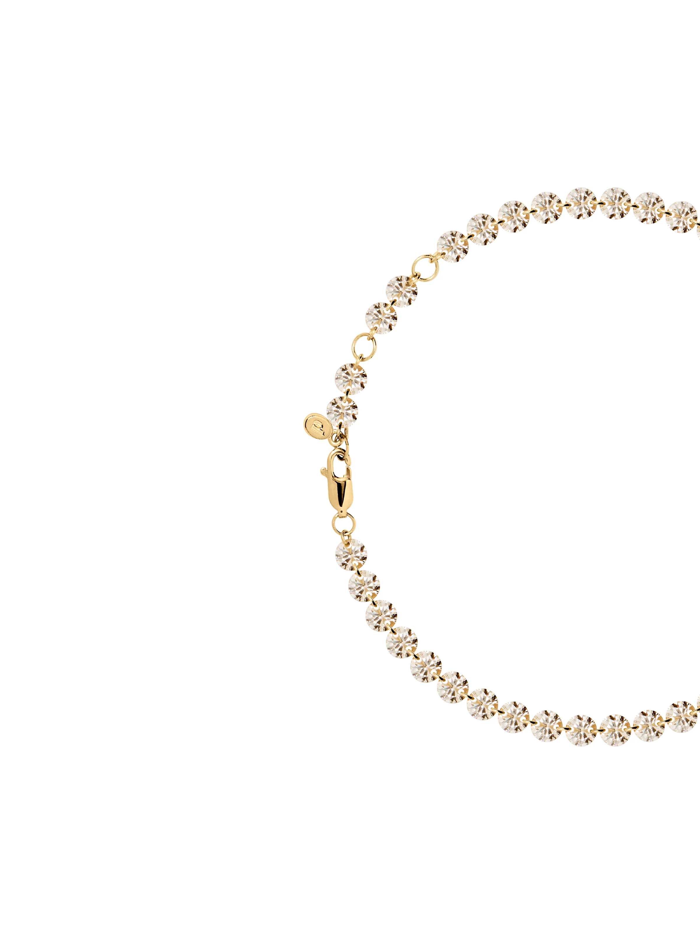 FLOATING ETERNITY ANKLET IN 5MM HONEY MOISSANITE, 18K GOLD VERMEIL - Image 2