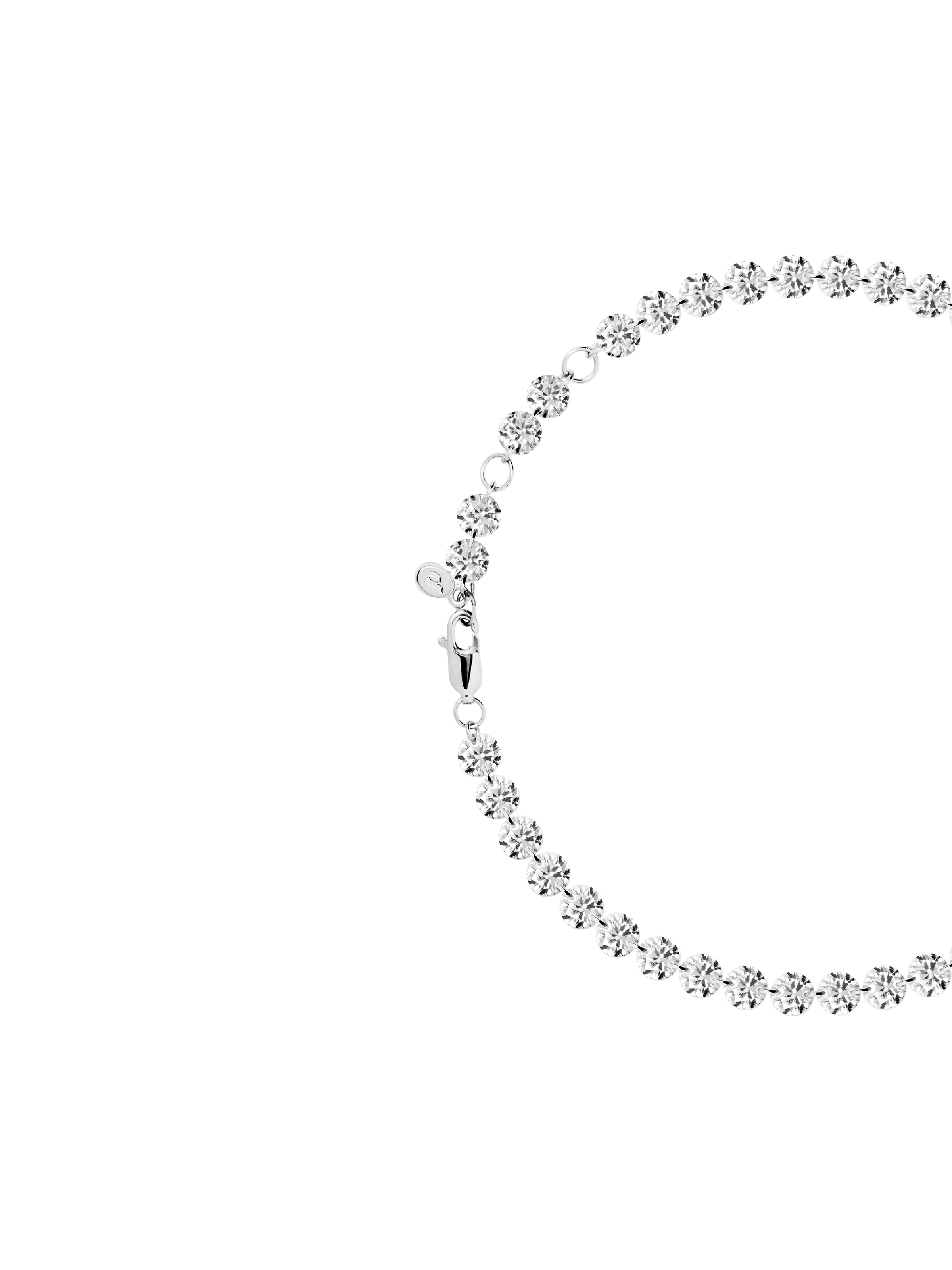 FLOATING ETERNITY ANKLET IN 5MM MOISSANITE, STERLING SILVER - Image 2