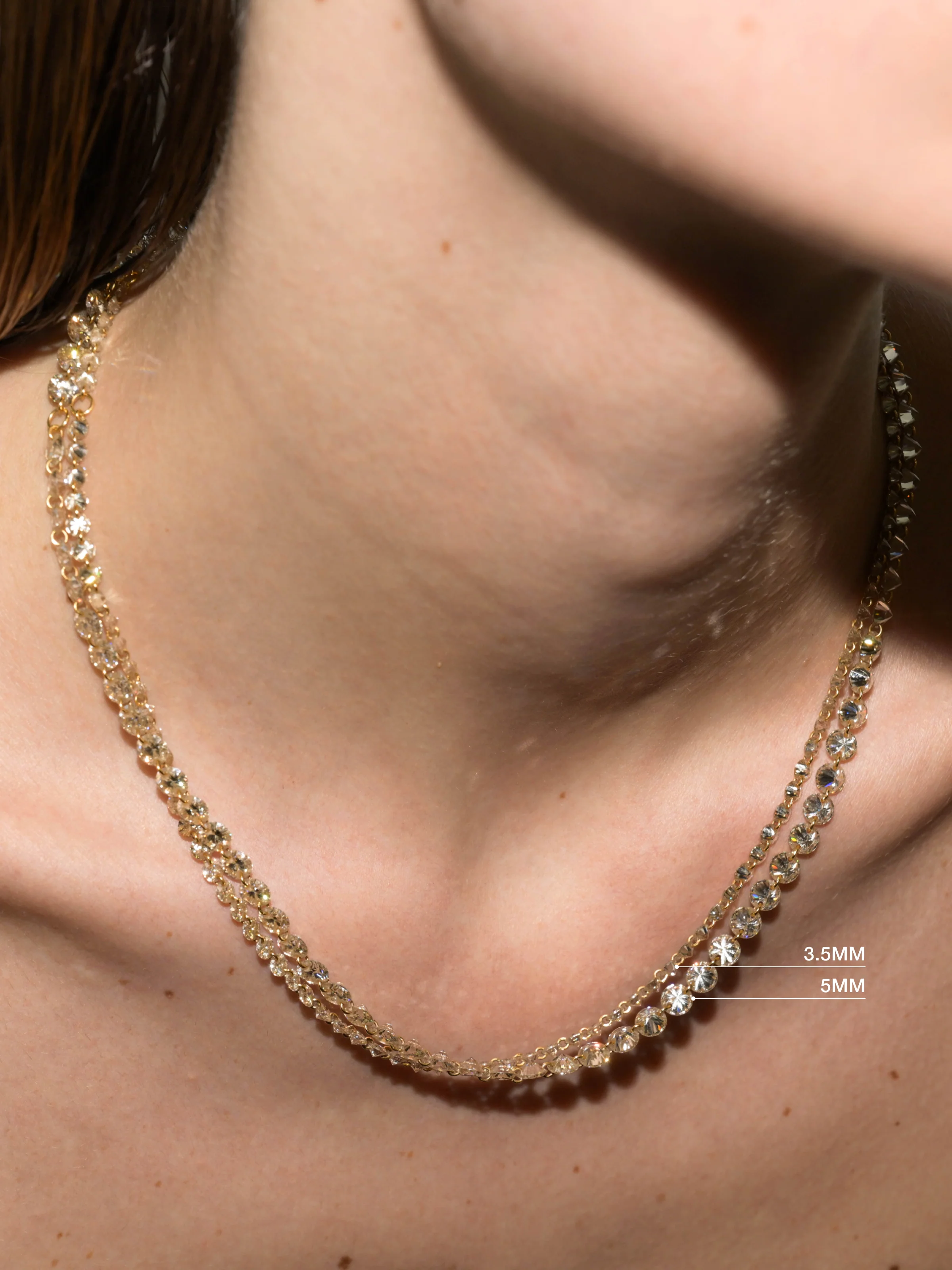 FLOATING ETERNITY NECKLACE IN 5MM HONEY MOISSANITE, 18K GOLD VERMEIL - Image 3