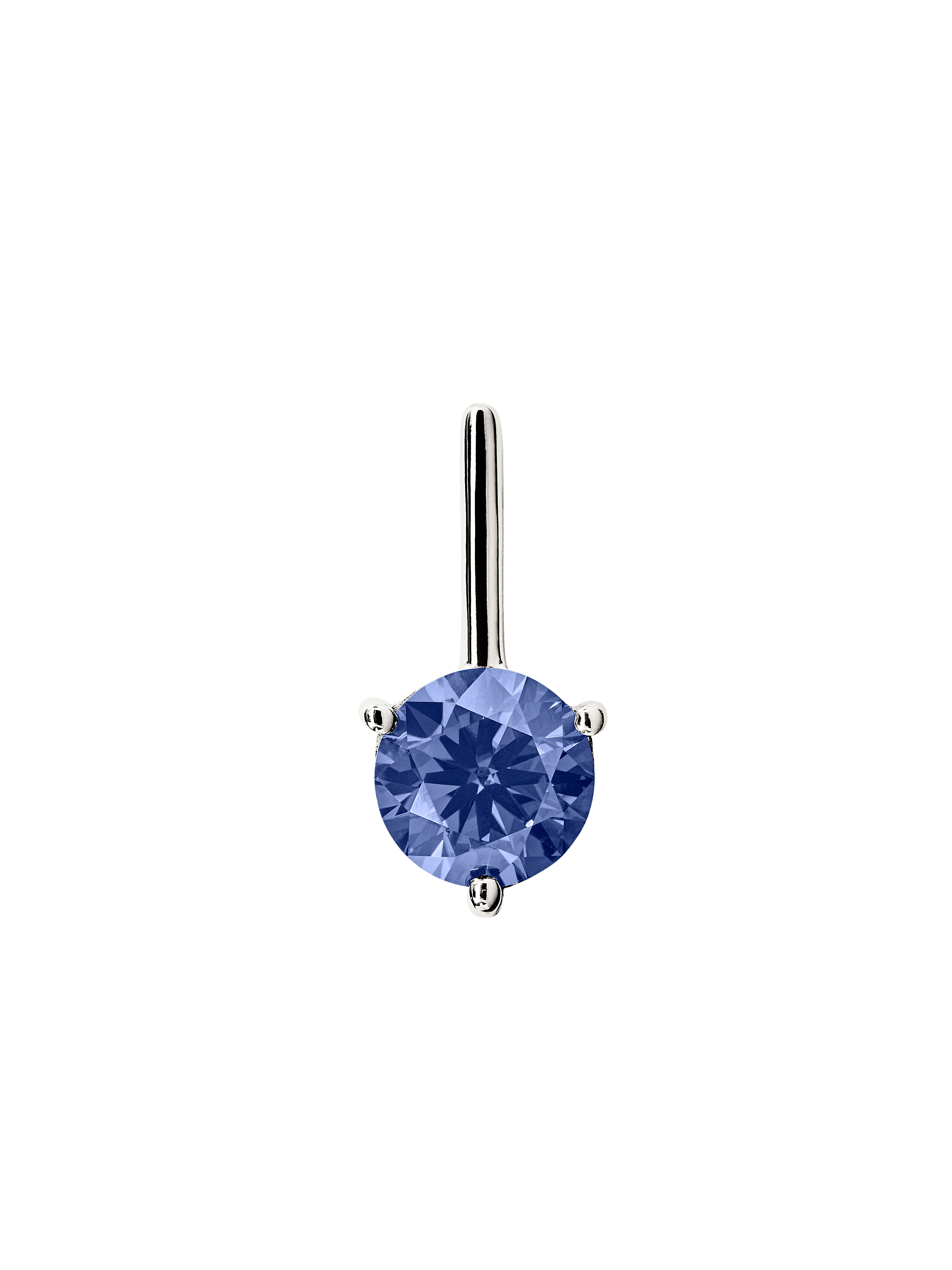 HENDRY ROUND-CUT BAR STUD EARRING IN SLATE BLUE MOISSANITE, STERLING SILVER