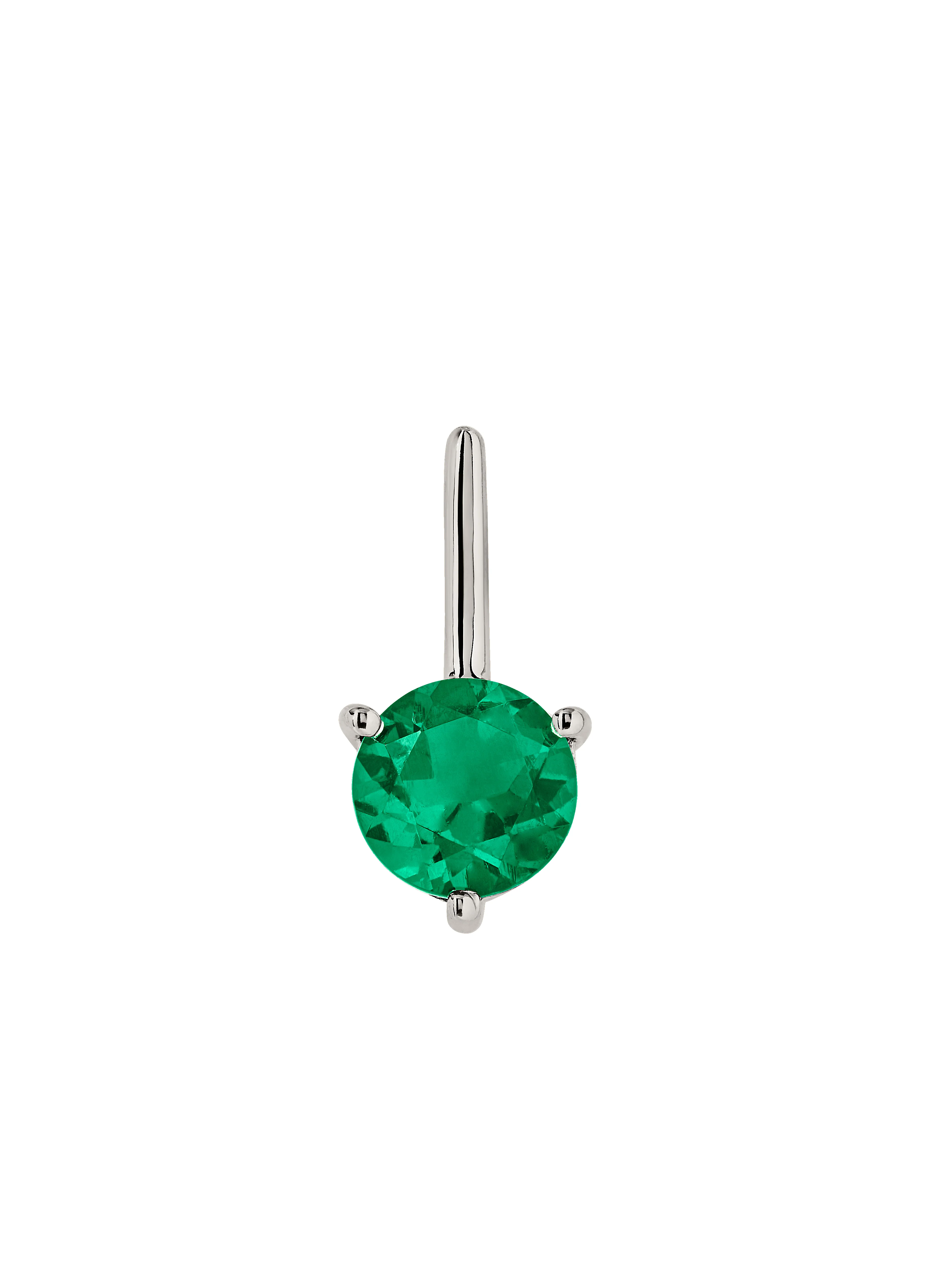 HENDRY ROUND-CUT BAR STUD EARRING IN LAB EMERALD, STERLING SILVER