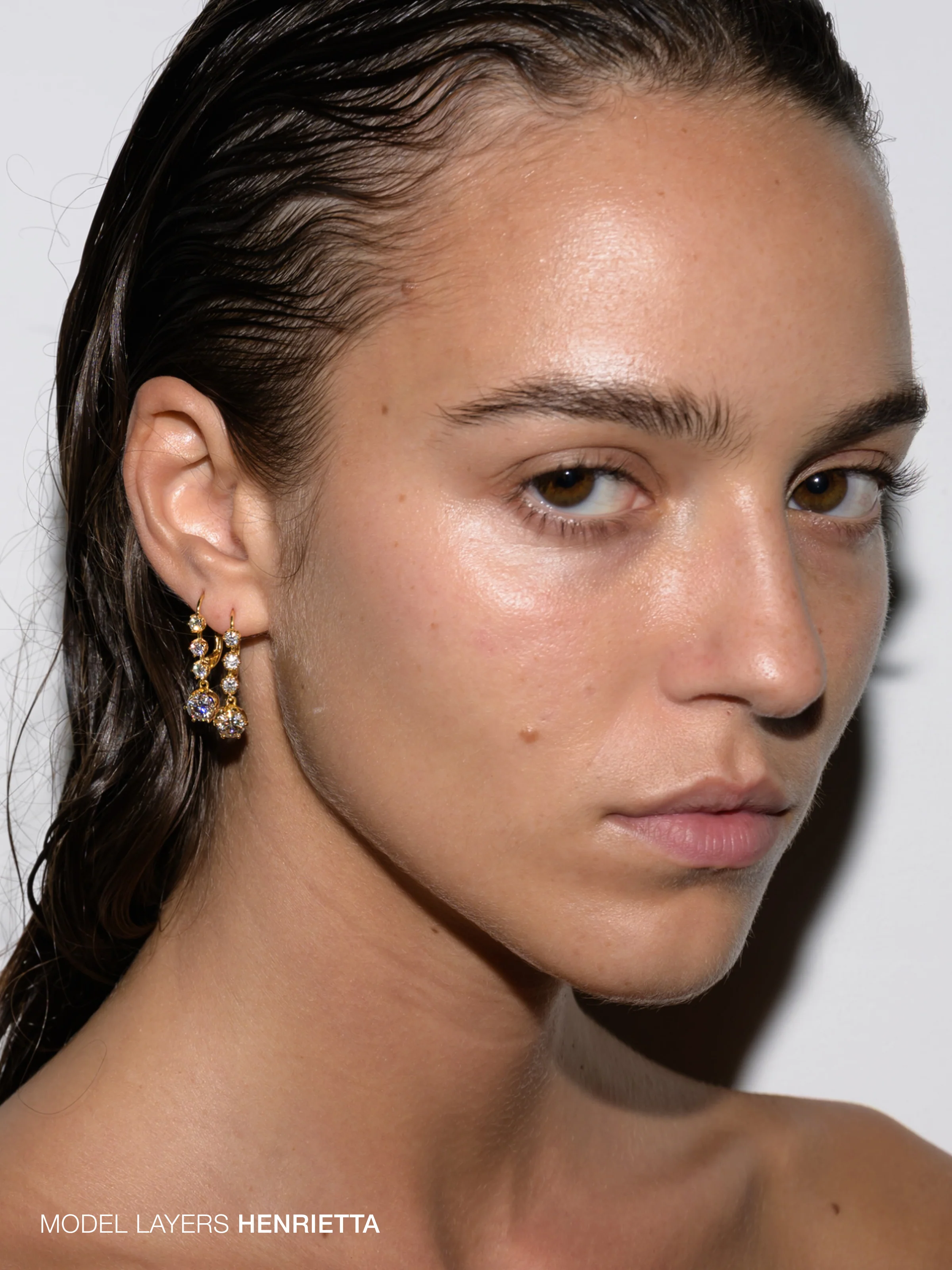 HENRIETTA 4-STONE DROP EARRINGS IN HONEY MOISSANITE, 18K GOLD VERMEIL - Image 4