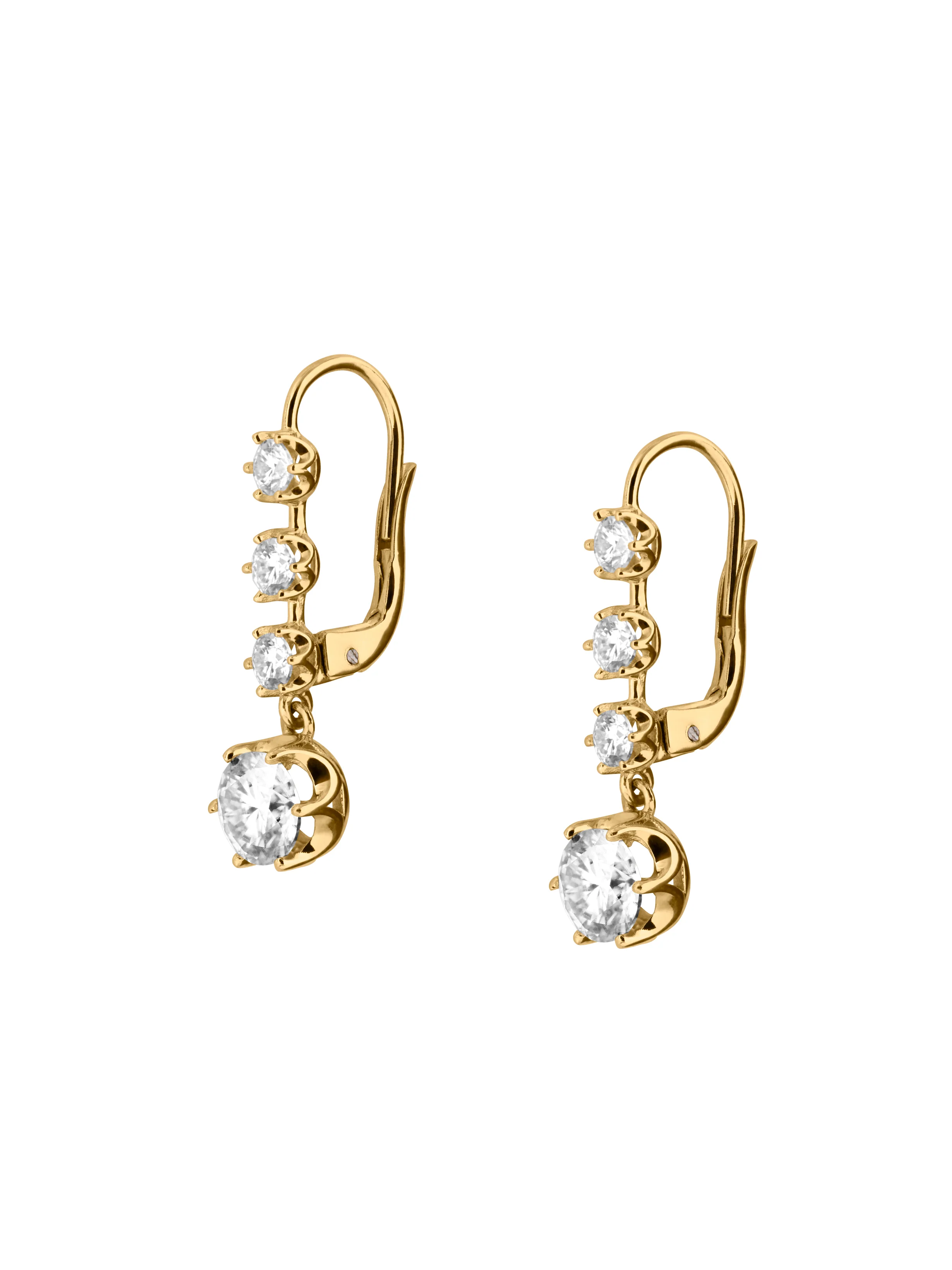 HENRIETTA 4-STONE DROP EARRINGS IN MOISSANITE, 18K GOLD VERMEIL - Image 2