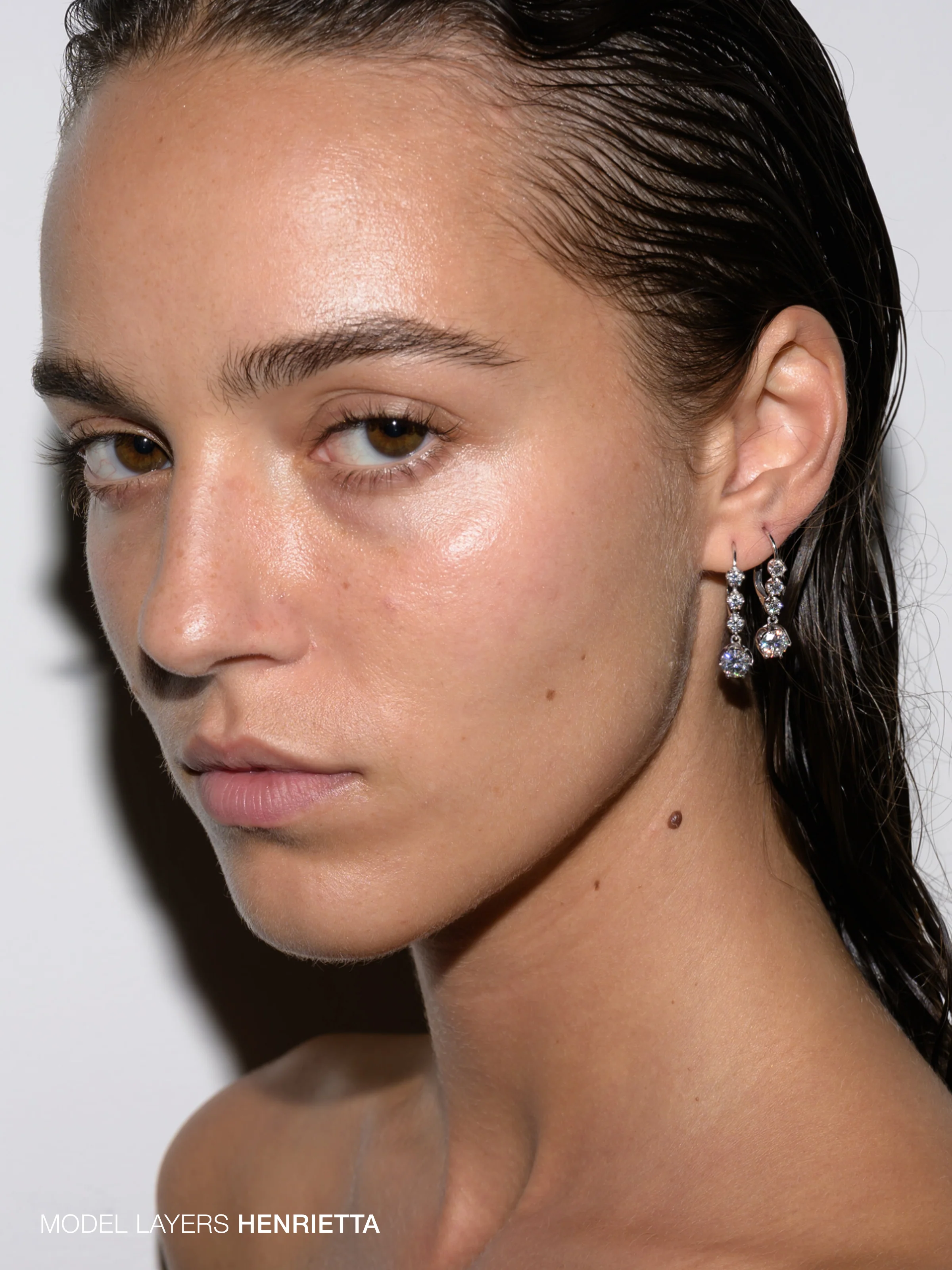HENRIETTA 4-STONE DROP EARRINGS IN MOISSANITE, STERLING SILVER - Image 4