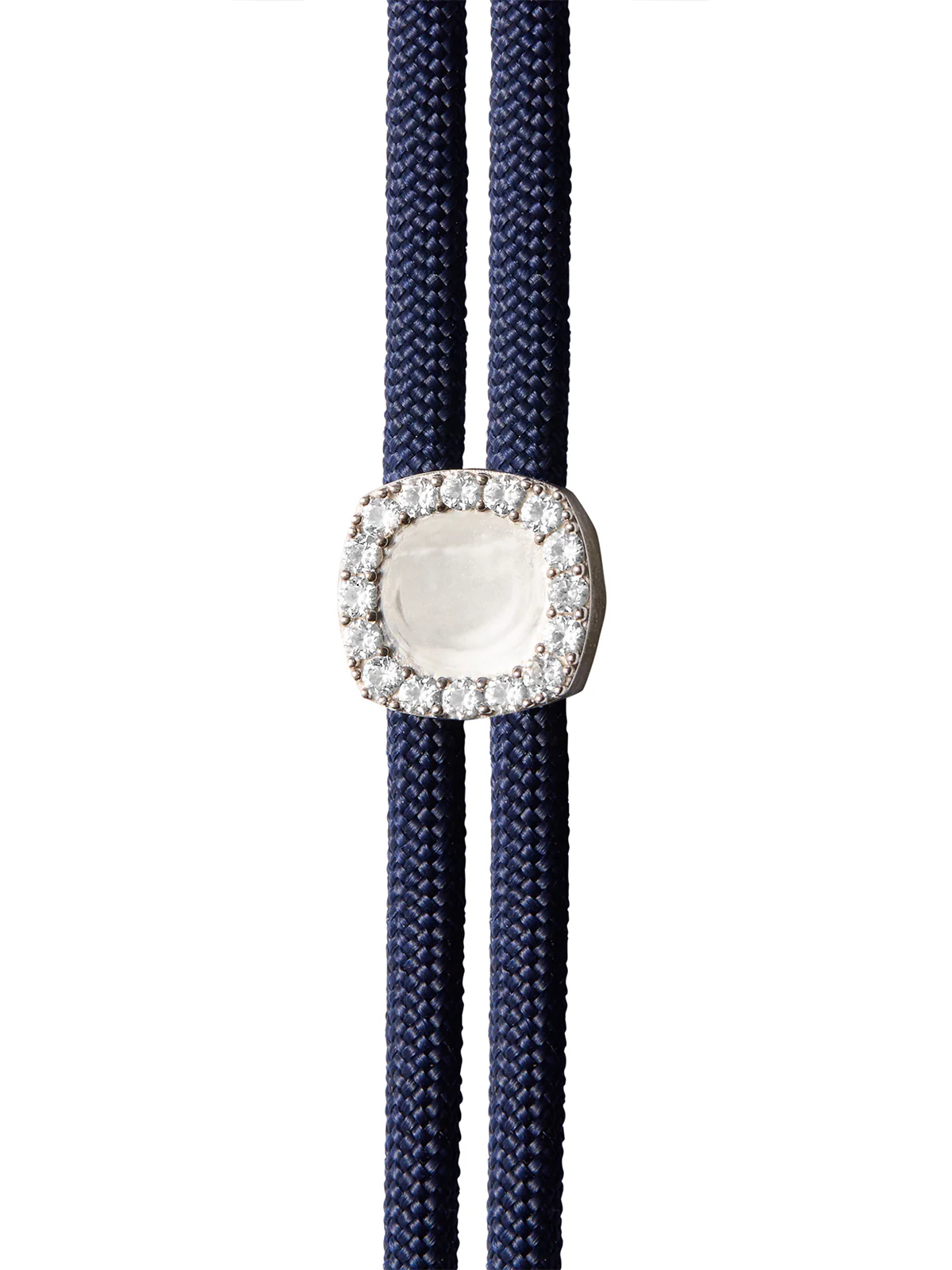 YVES MARINE PARACORD NECKLACE IN LAB WHITE SAPPHIRE, STERLING SILVER - Image 3