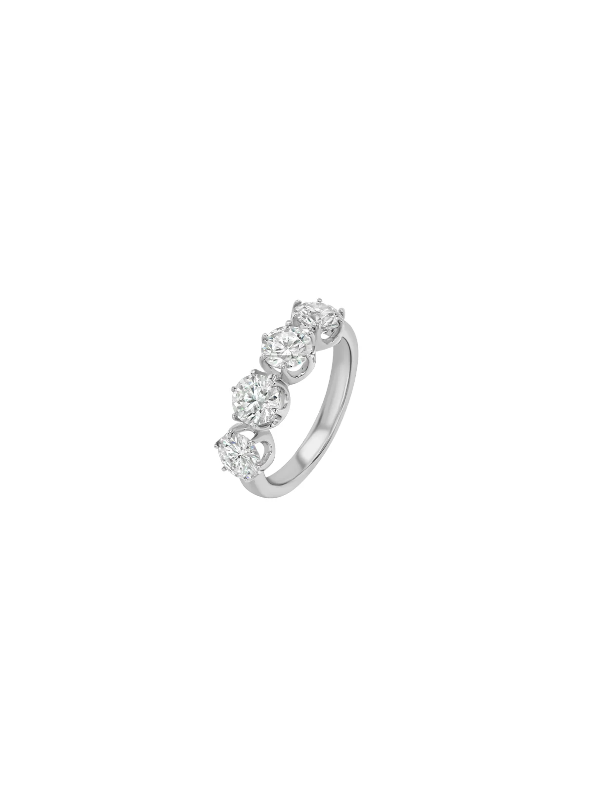 IRIS 4-STONE PINKY RING IN MOISSANITE, STERLING SILVER - Image 2