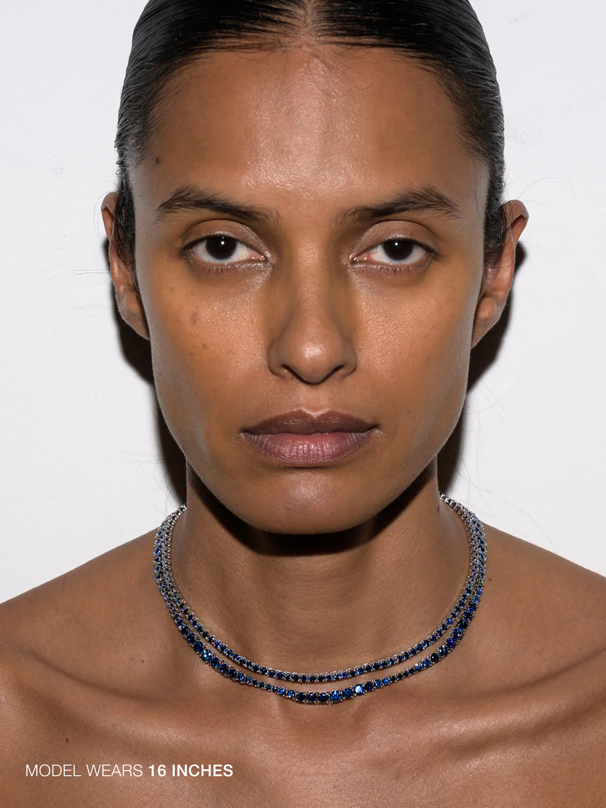 ISADORA RIVIÈRE NECKLACE IN SLATE BLUE MOISSANITE, STERLING SILVER - Image 3
