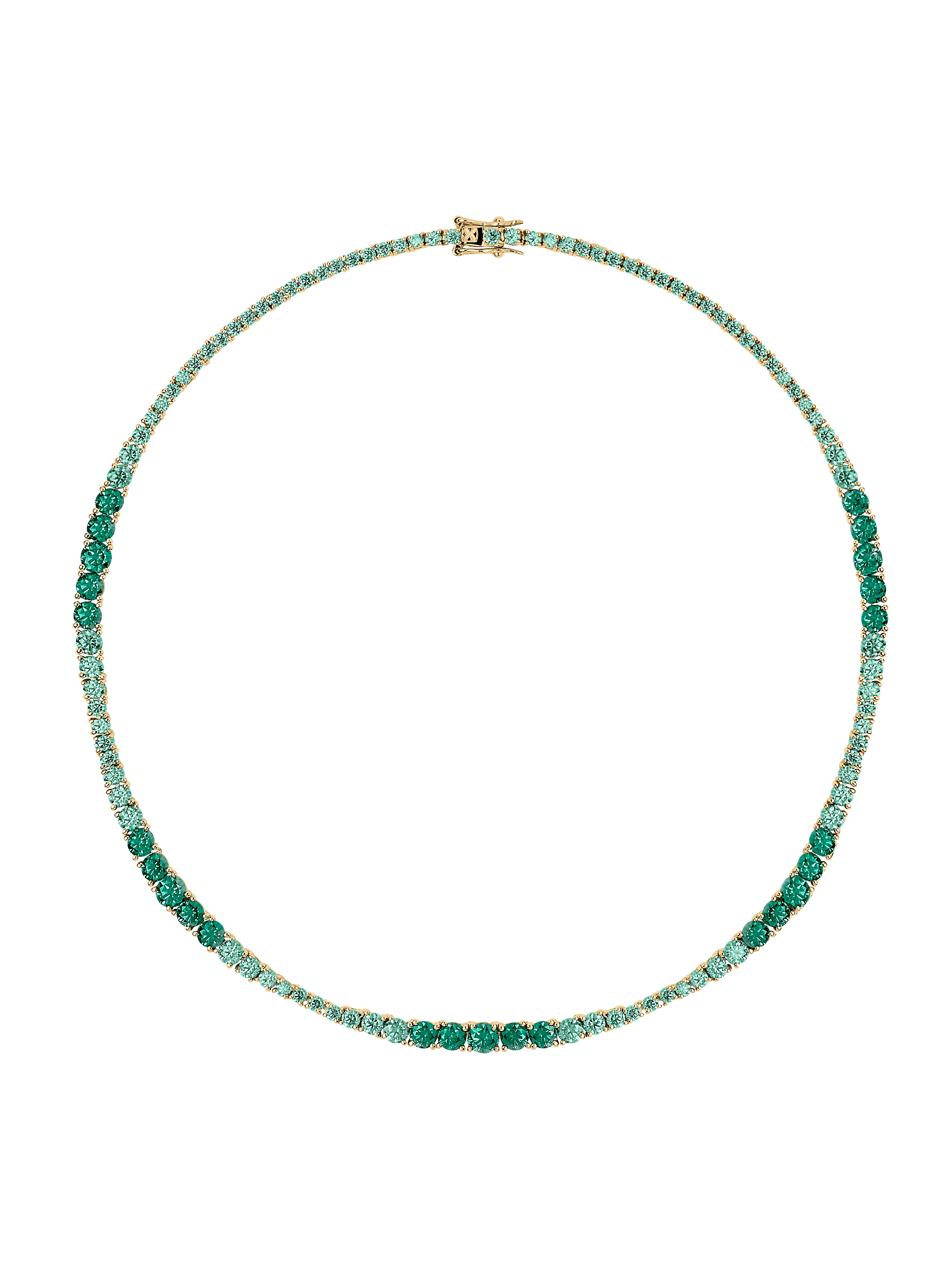 ISADORA RIVIÈRE NECKLACE IN VIRIDIAN GREEN MOISSANITE, 18K GOLD VERMEIL