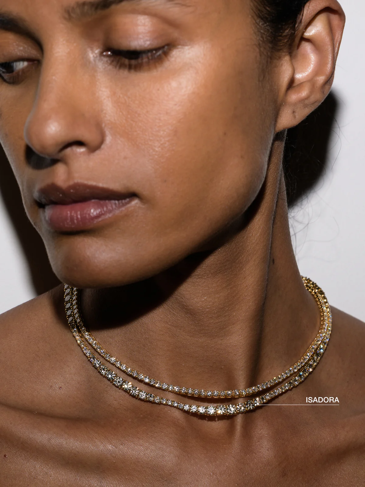 ISADORA RIVIÈRE NECKLACE IN HONEY MOISSANITE, 18K GOLD VERMEIL - Image 5