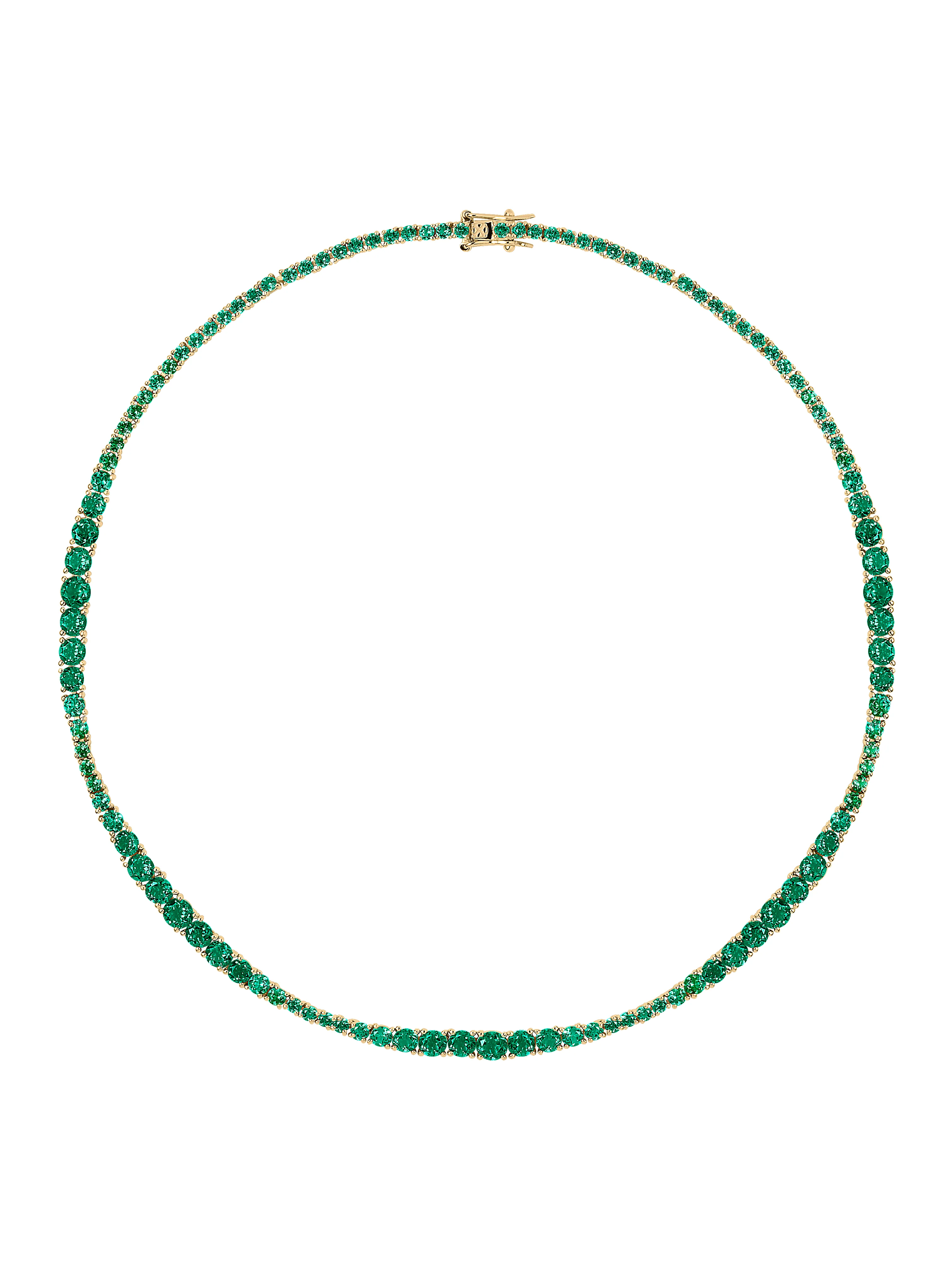 ISADORA RIVIÈRE NECKLACE IN LAB EMERALD, 18K GOLD VERMEIL